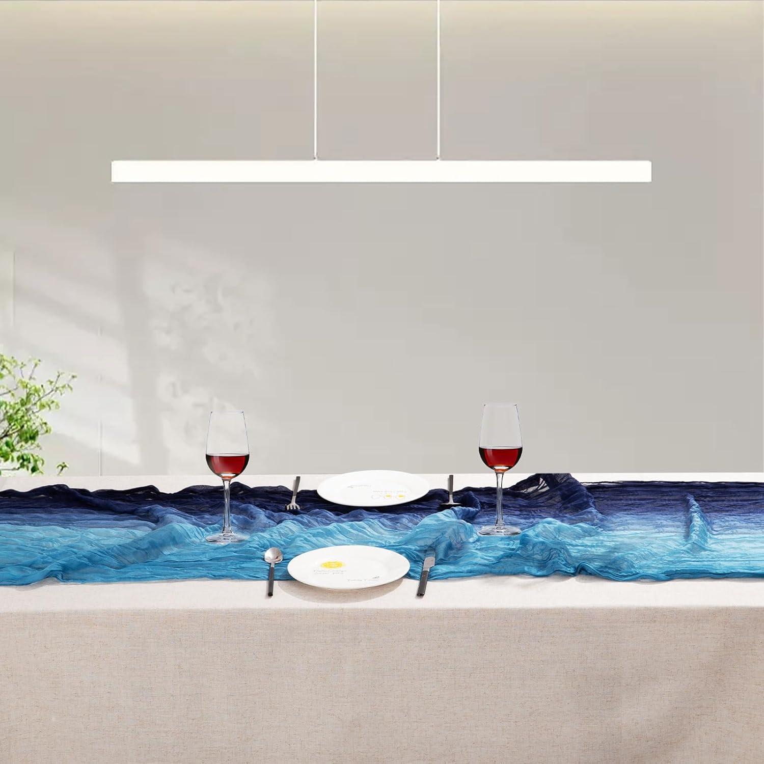 Camino de Mesa de Gasa XJJDCB Degradado Azul 305x25 cm