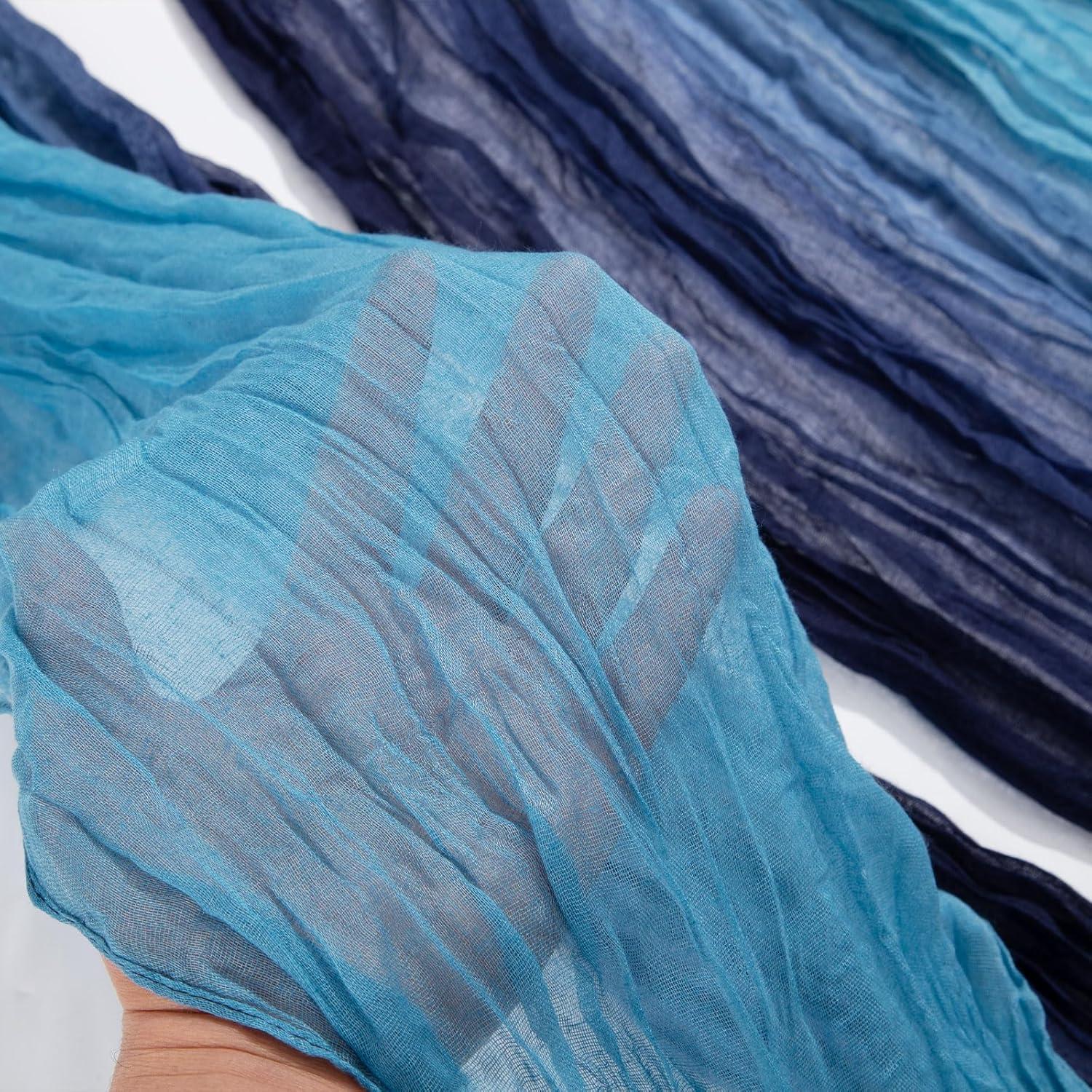 Camino de Mesa de Gasa XJJDCB Degradado Azul 305x25 cm