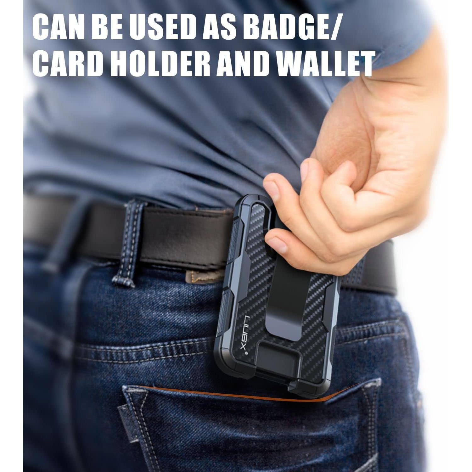 Soporte de Insignia LIUGX X-2 Negro con Clip Metal y Fibra de Carbono