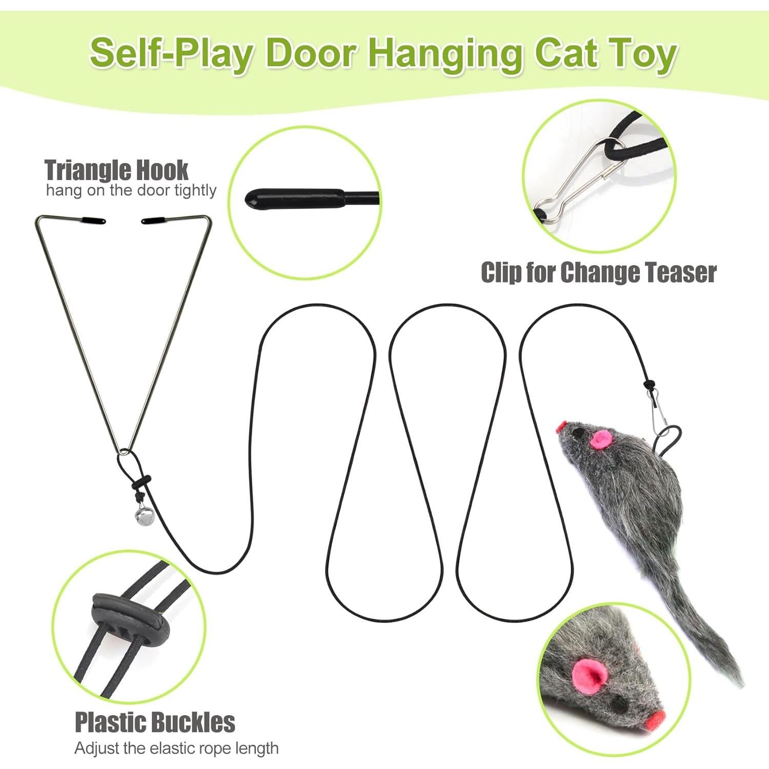 Juguetes Interactivos para Gatos ChicWow, 2 Varitas y 2 Colgantes