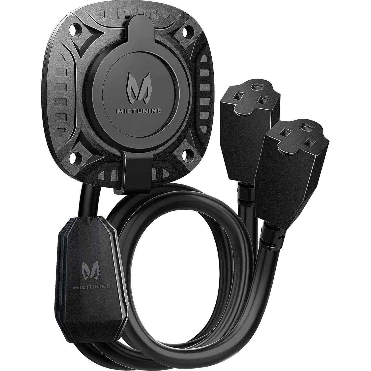 Enchufe de Puerto AC MICTUNING 15A 250V con Cable de Extensión 46cm