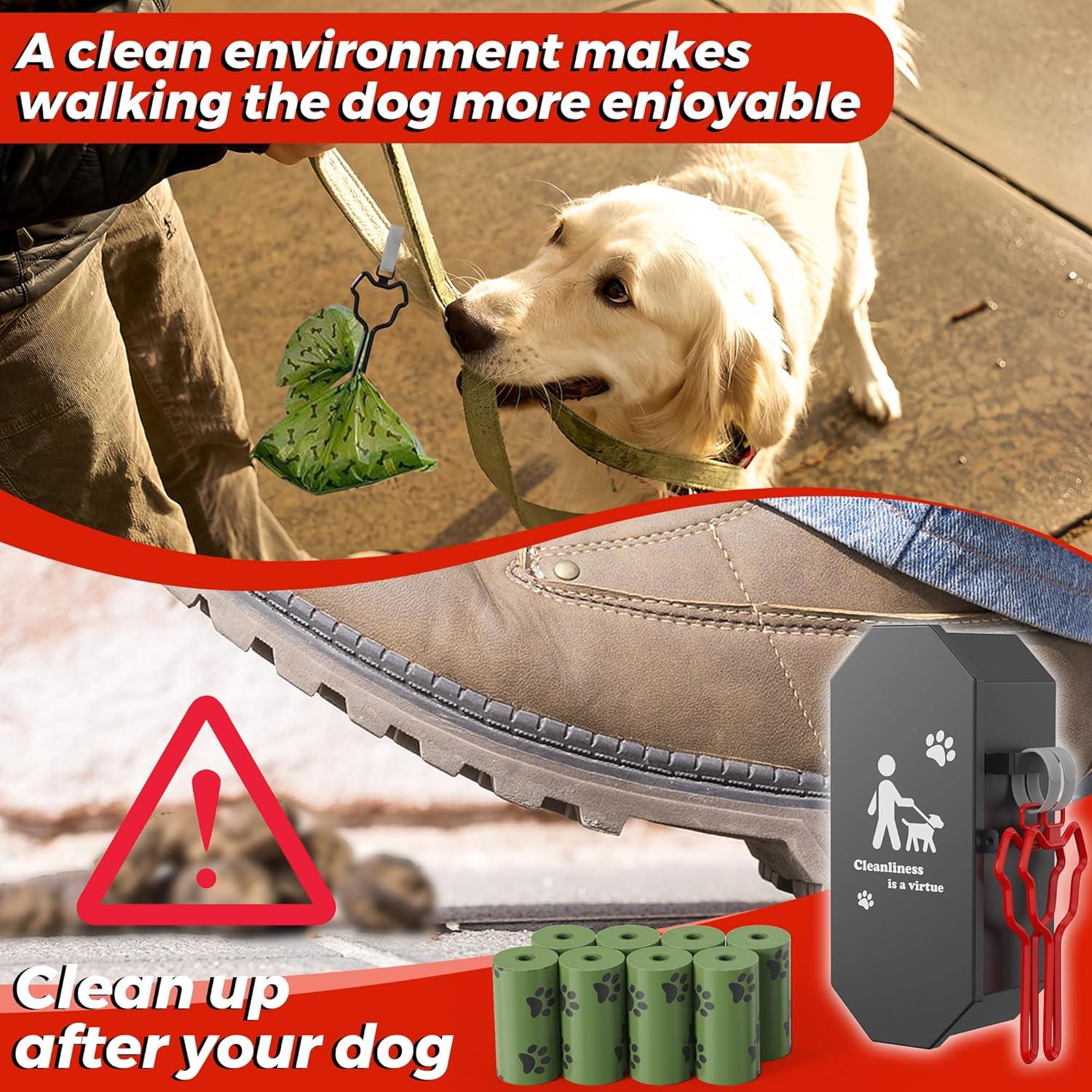 Dispensador de bolsas para excremento de perro Numeroustar, metal, 8 rollos