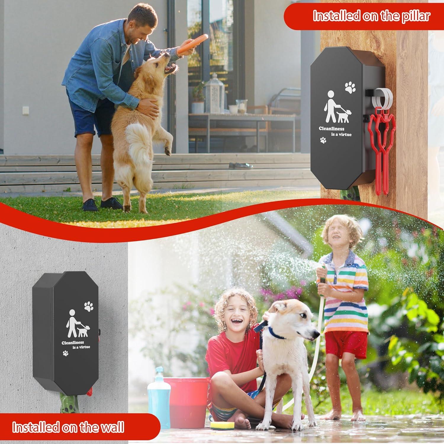 Dispensador de bolsas para excremento de perro Numeroustar, metal, 8 rollos