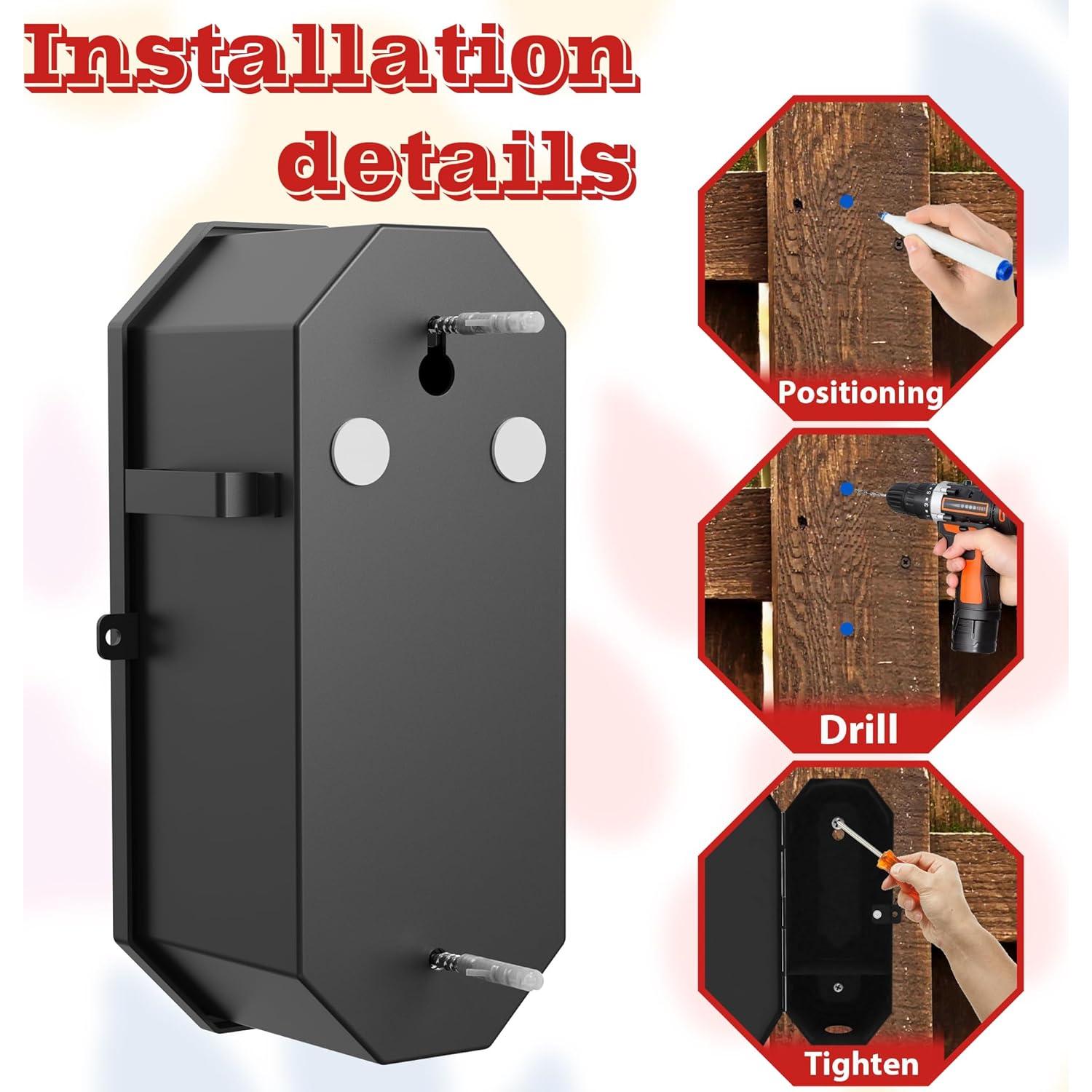 Dispensador de bolsas para excremento de perro Numeroustar, metal, 8 rollos