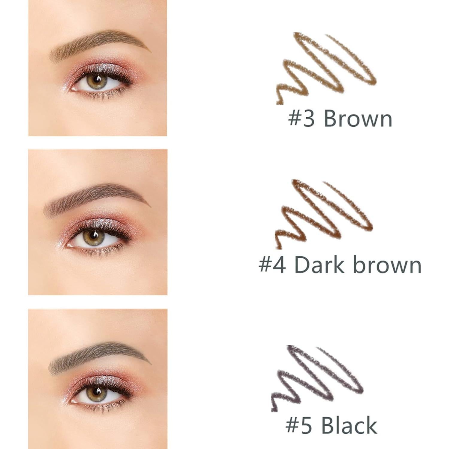 Lápiz de Cejas BECHY Marrón 3 Pcs Ultra Fino a Prueba de Agua