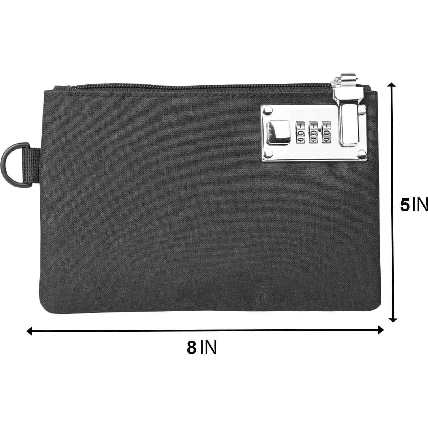 Bolsa de Dinero Cerrable GEEDUD 12.7x20.3 cm Nylon Negro