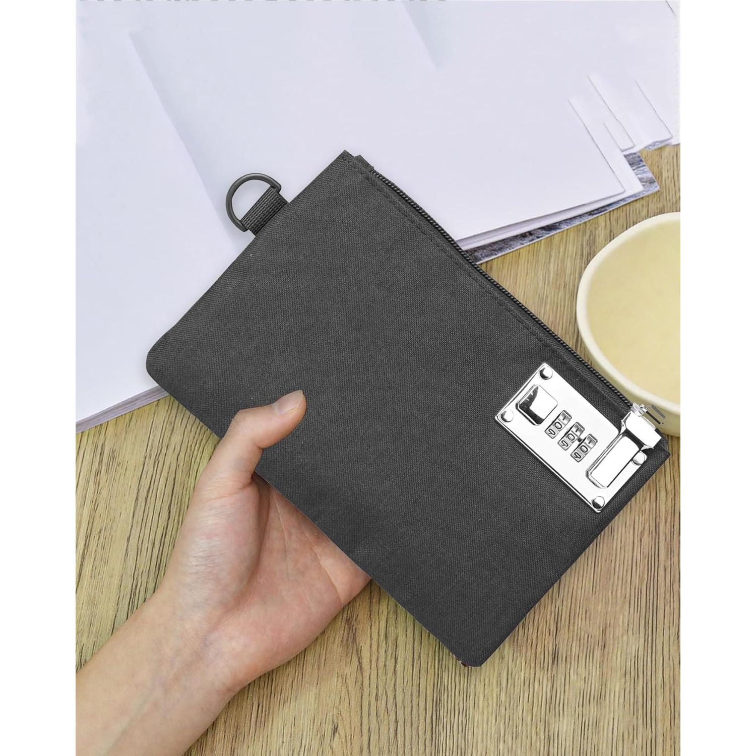 Bolsa de Dinero Cerrable GEEDUD 12.7x20.3 cm Nylon Negro