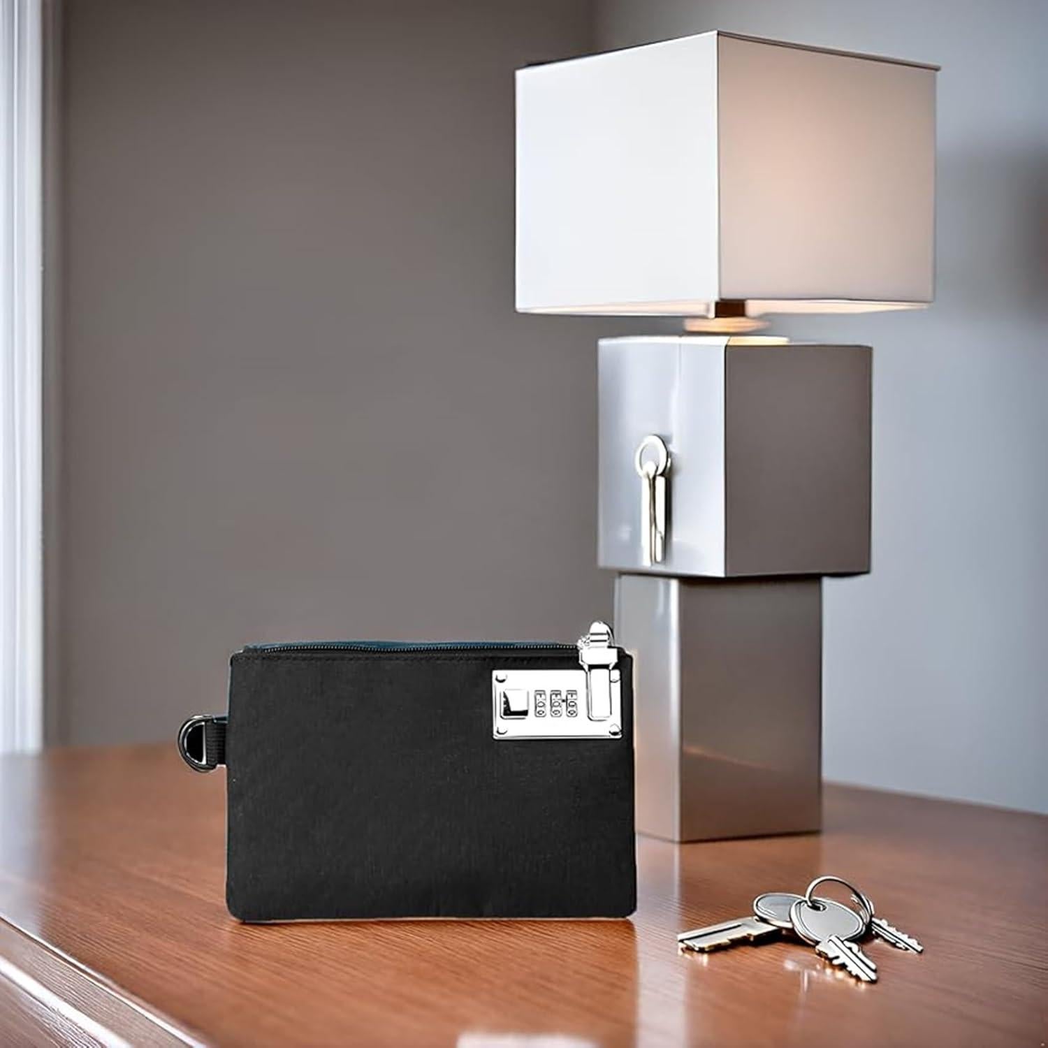 Bolsa de Dinero Cerrable GEEDUD 12.7x20.3 cm Nylon Negro