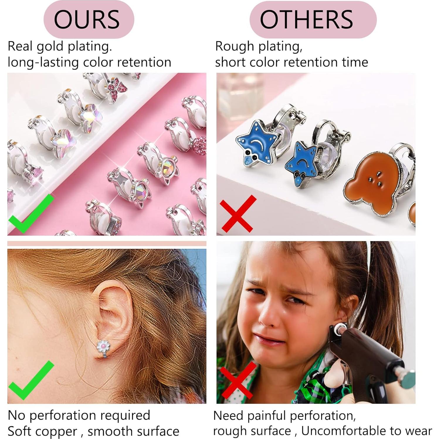 Pendientes de Clip Hipoalergénicos LOYALLOOK - 12 Pares Coloridos