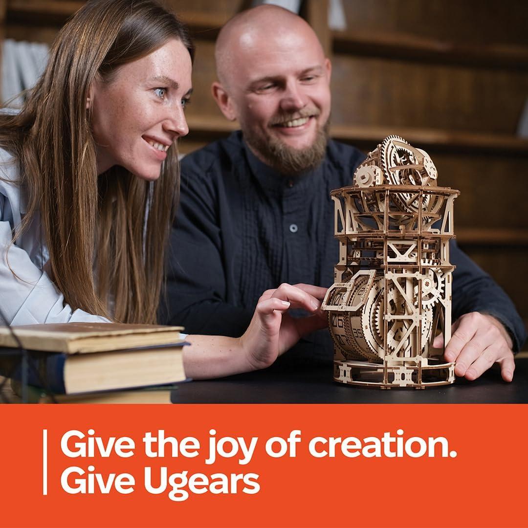Rompecabezas 3D UGEARS Reloj de Mesa Astrónomo DIY 338 Piezas