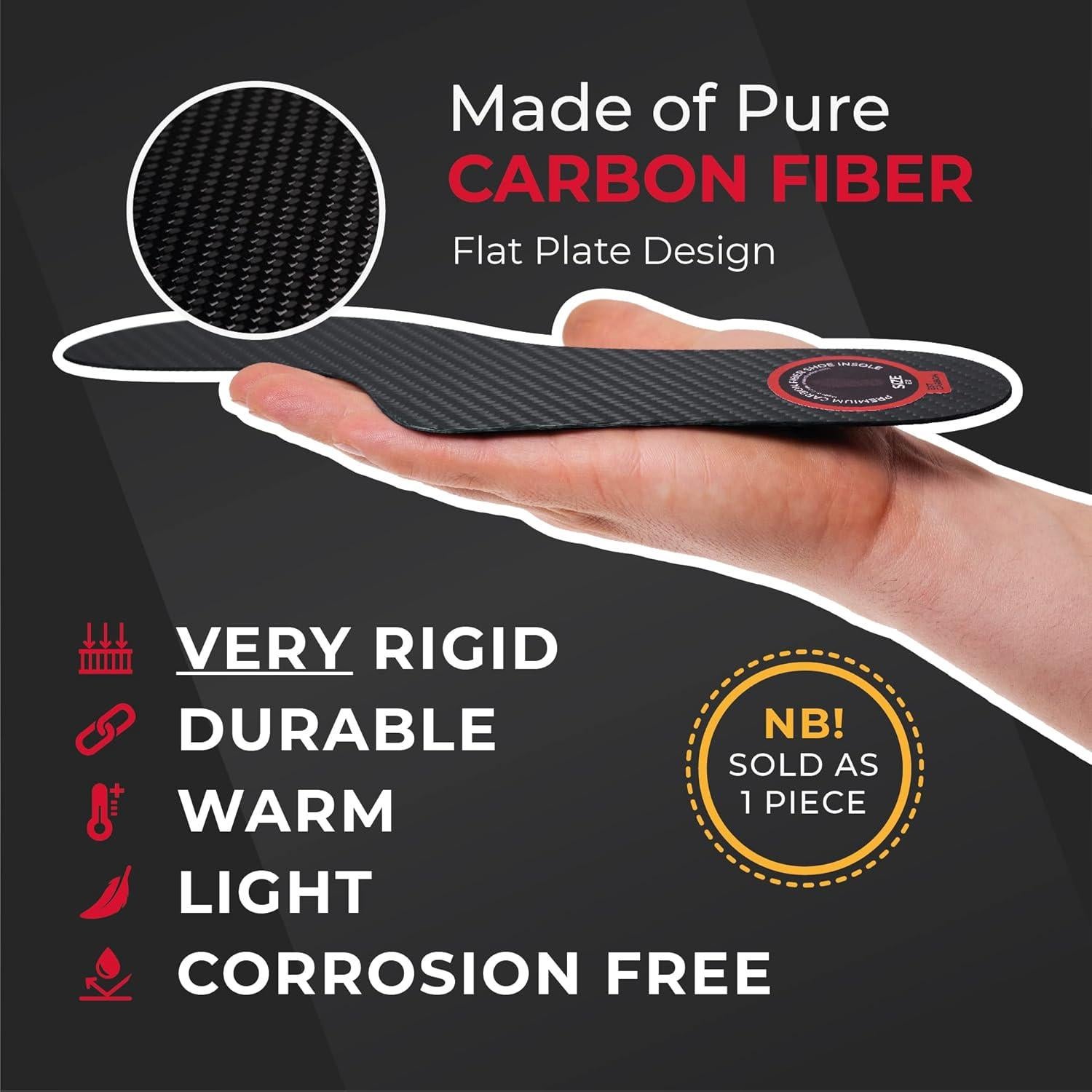 Plantilla ortopédica de fibra de carbono Erismet - Extensión de Mortons - Unisex