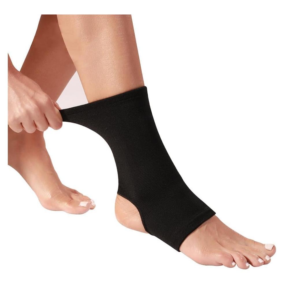 Mangas de Compresión para Tobillo WrtmyR - 2 Pack Mediano Negro