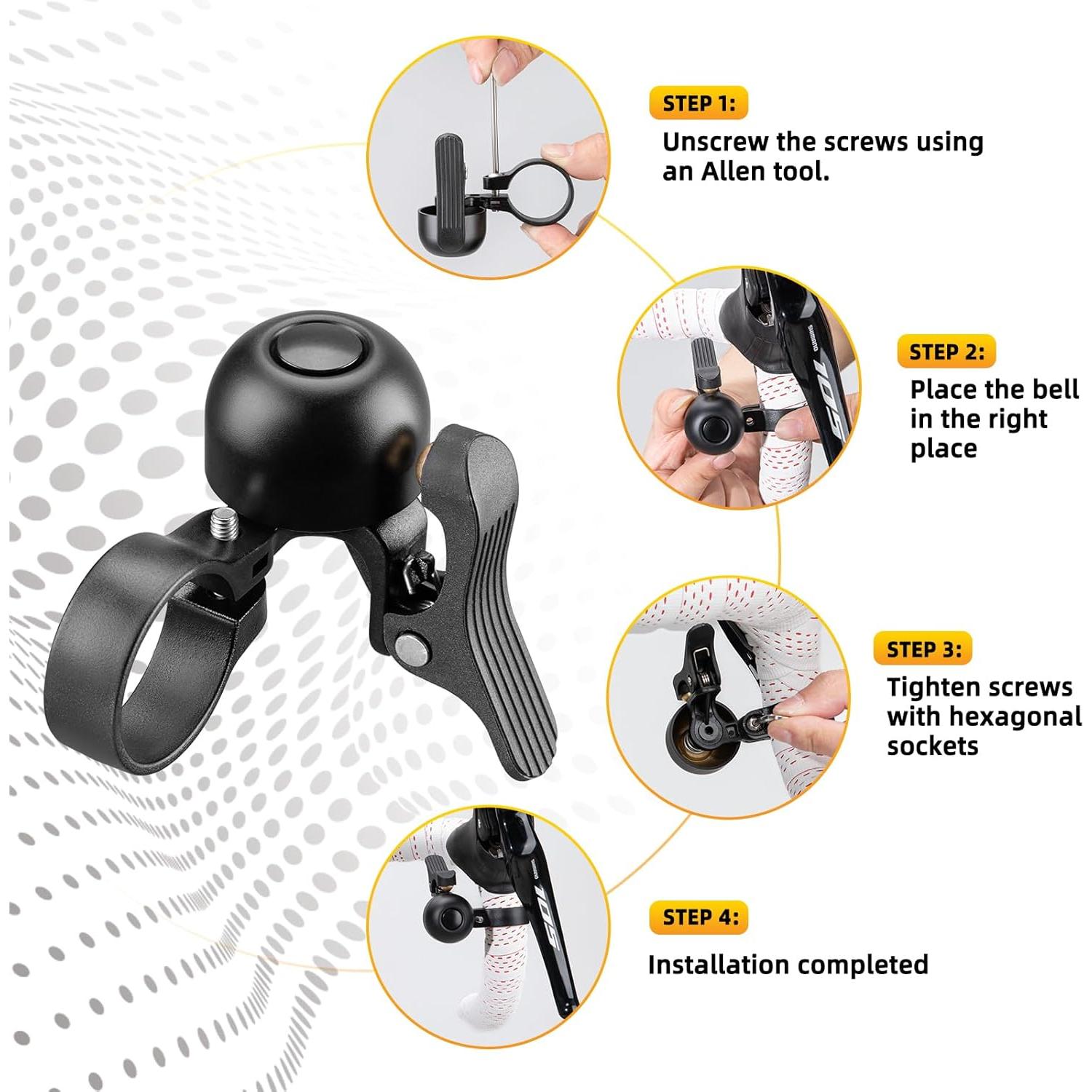 Timbre de bicicleta ROCKBROS 100dB para manillar 27-30mm