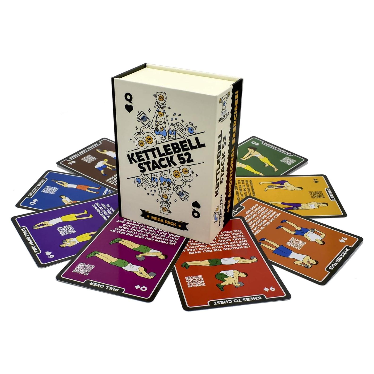Tarjetas de Ejercicio Kettlebell Stack 52 - Paquete Mega 2019