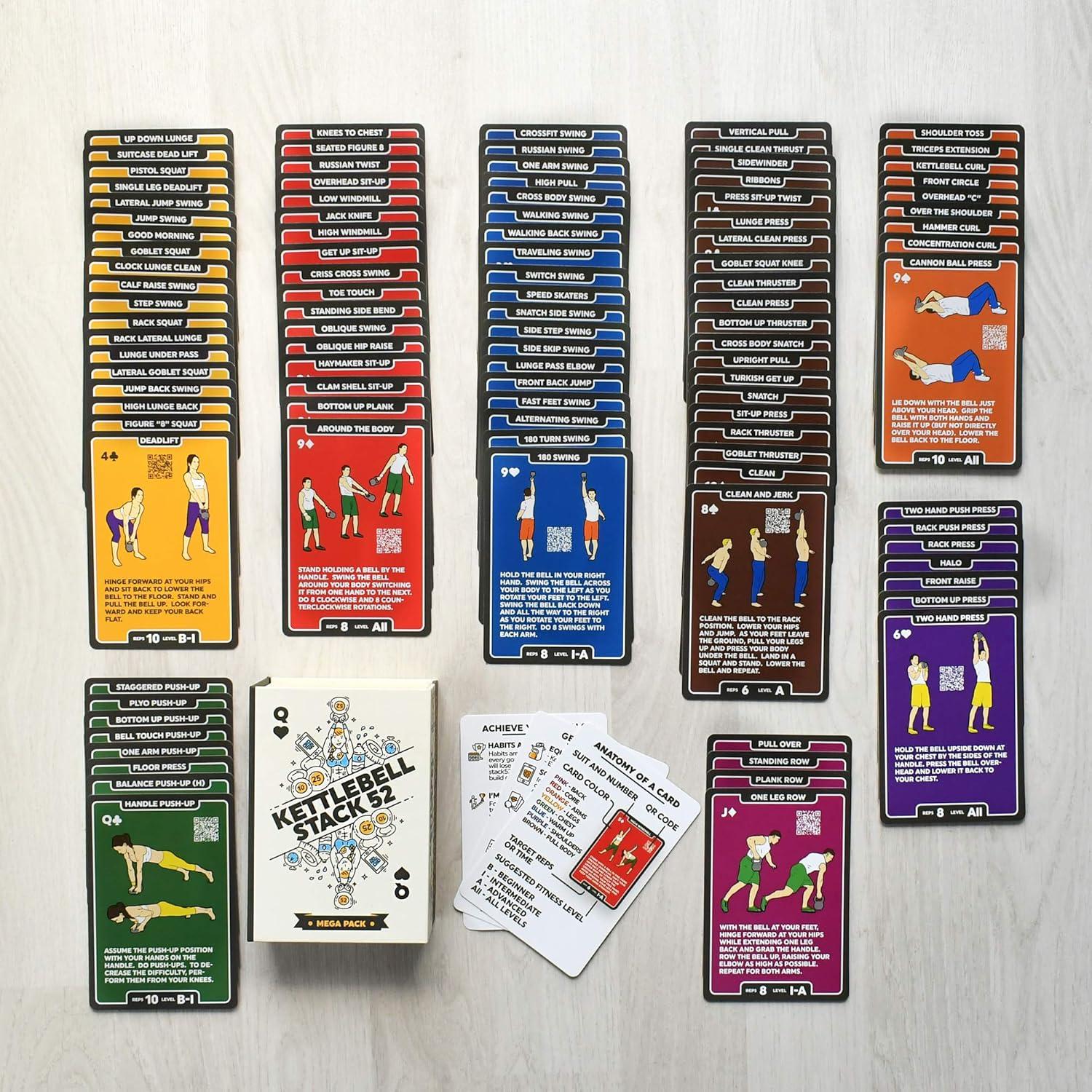 Tarjetas de Ejercicio Kettlebell Stack 52 - Paquete Mega 2019