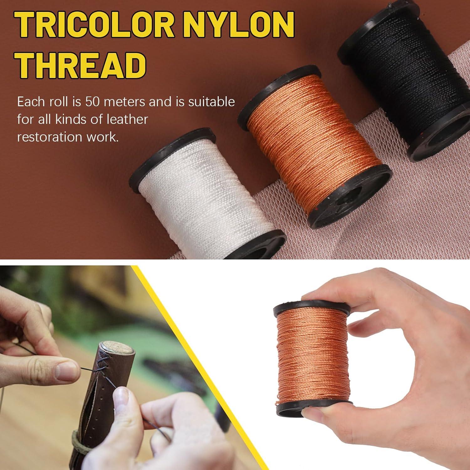 Kit de Agujas de Coser de Cuero Mardatt 19 Piezas con Hilo y Dedal