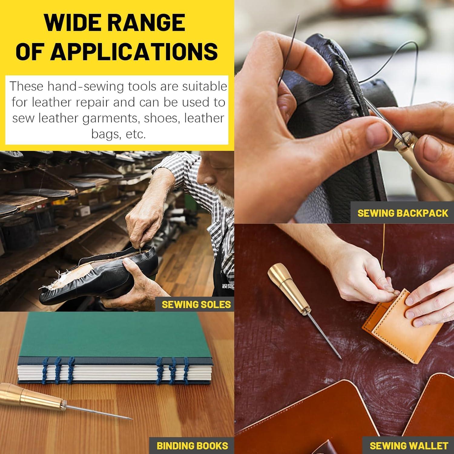 Kit de Agujas de Coser de Cuero Mardatt 19 Piezas con Hilo y Dedal