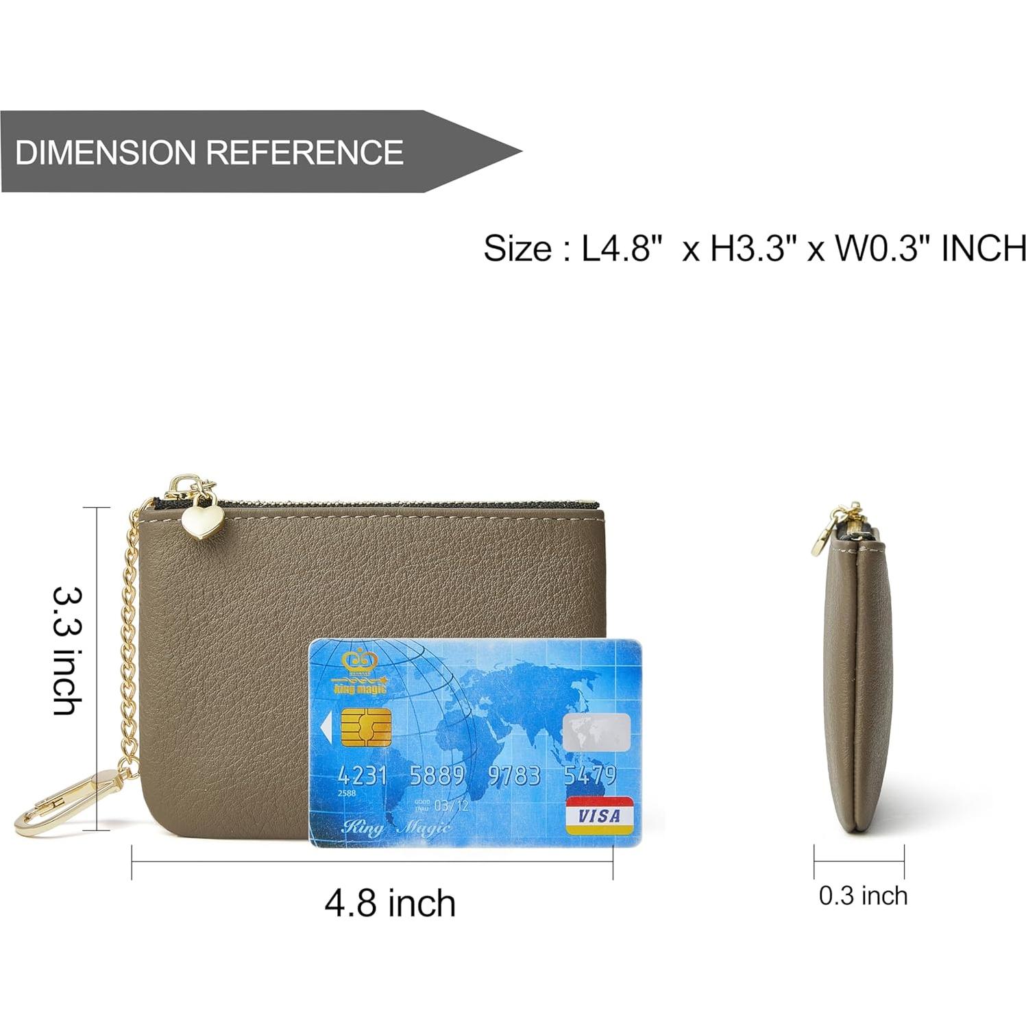 Monedero de Cuero Genuino DAILANDO Unisex Mini con Cremallera