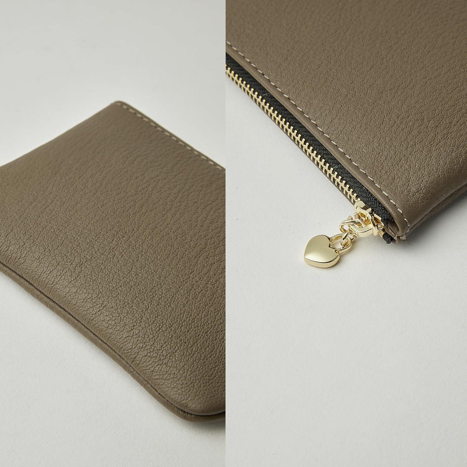 Monedero de Cuero Genuino DAILANDO Unisex Mini con Cremallera