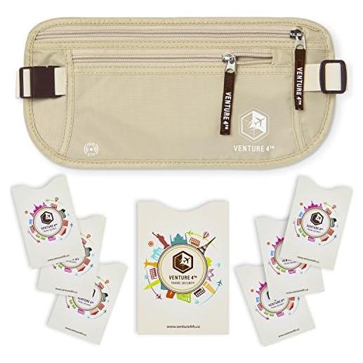 Cinturón de Dinero RFID Venture 4th Beige Minimalista Unisex