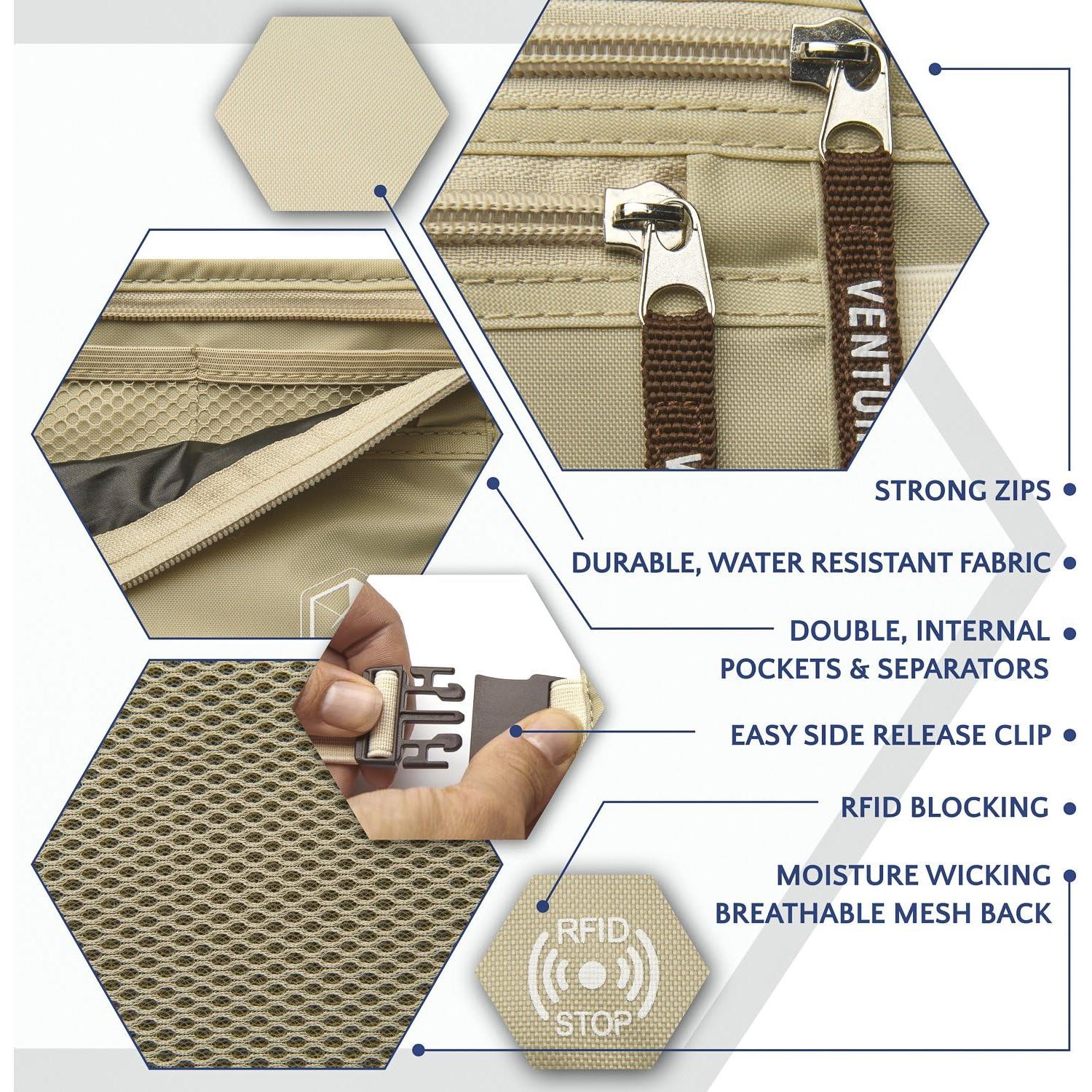 Cinturón de Dinero RFID Venture 4th Beige Minimalista Unisex