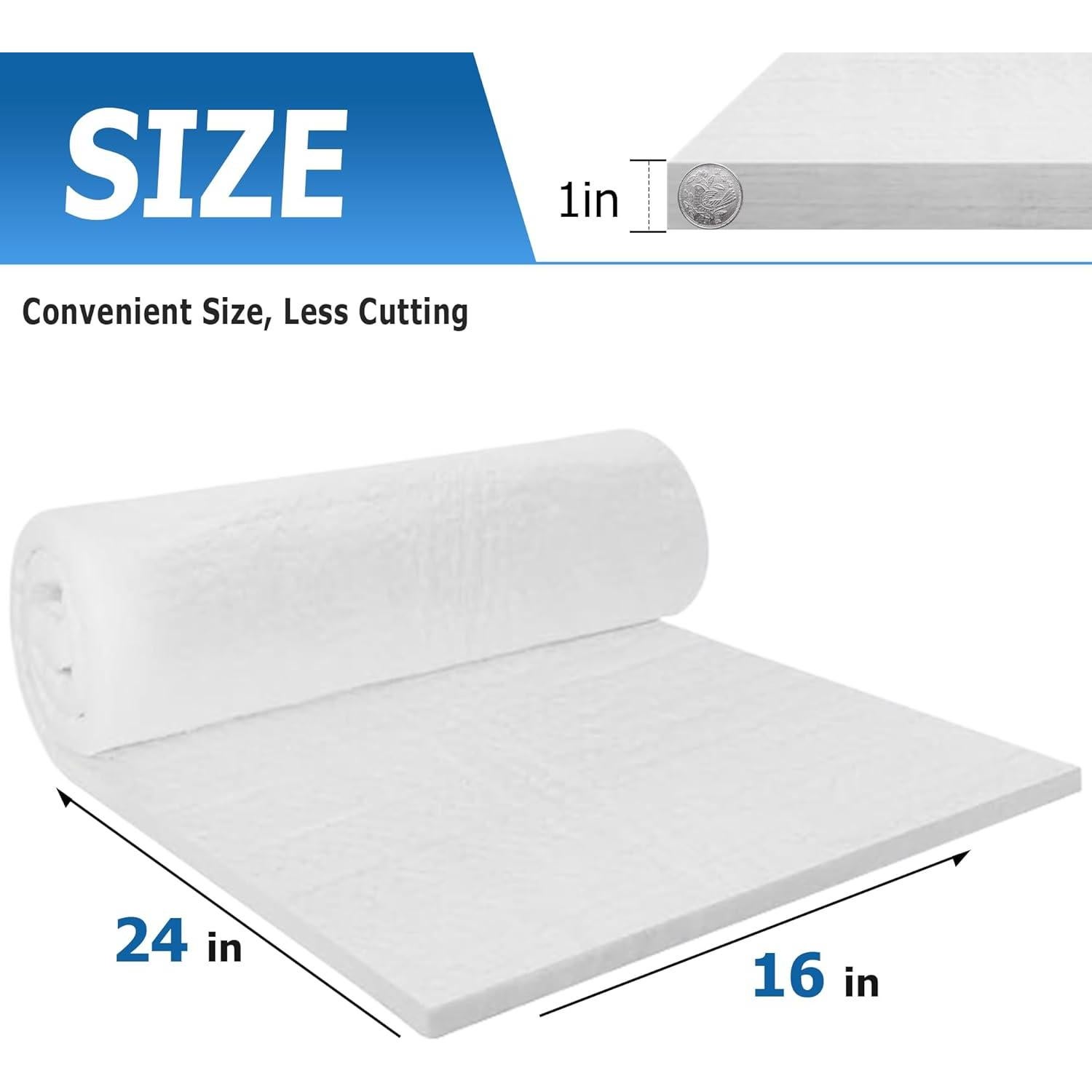 Manta de Aislamiento Nelyrho 61x41x2.5 cm Ignífuga 2700°F