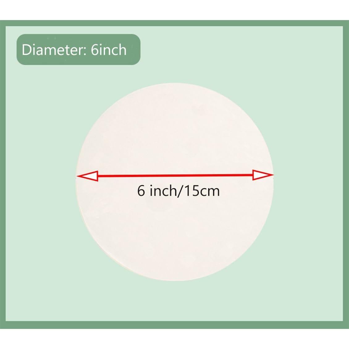 500 Hojas Papel Pergamino Redondo LOVNBHELP 15cm Grado Alimenticio