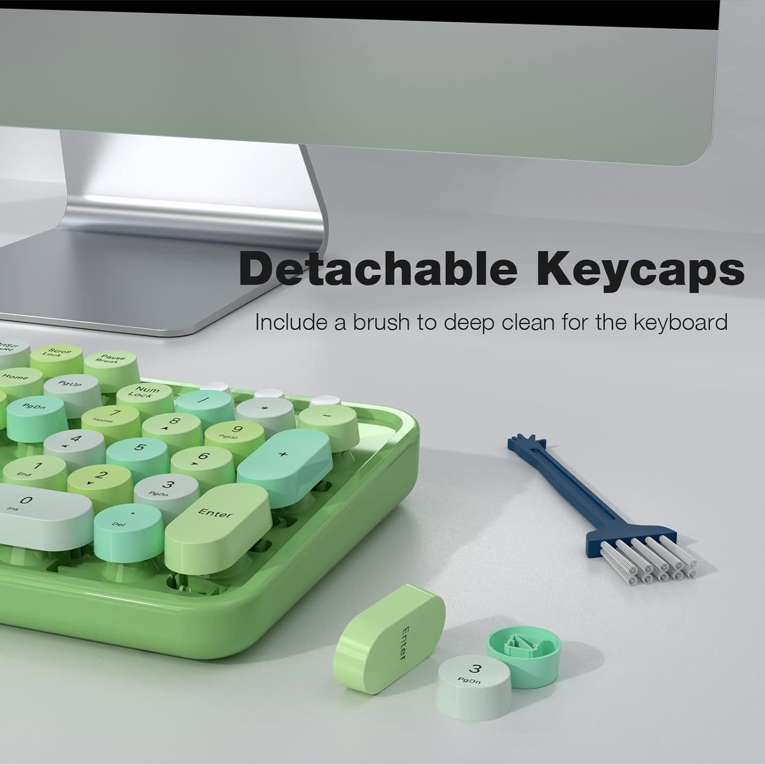 Combo Teclado y Ratón Inalámbrico MOFII Verde Colorido