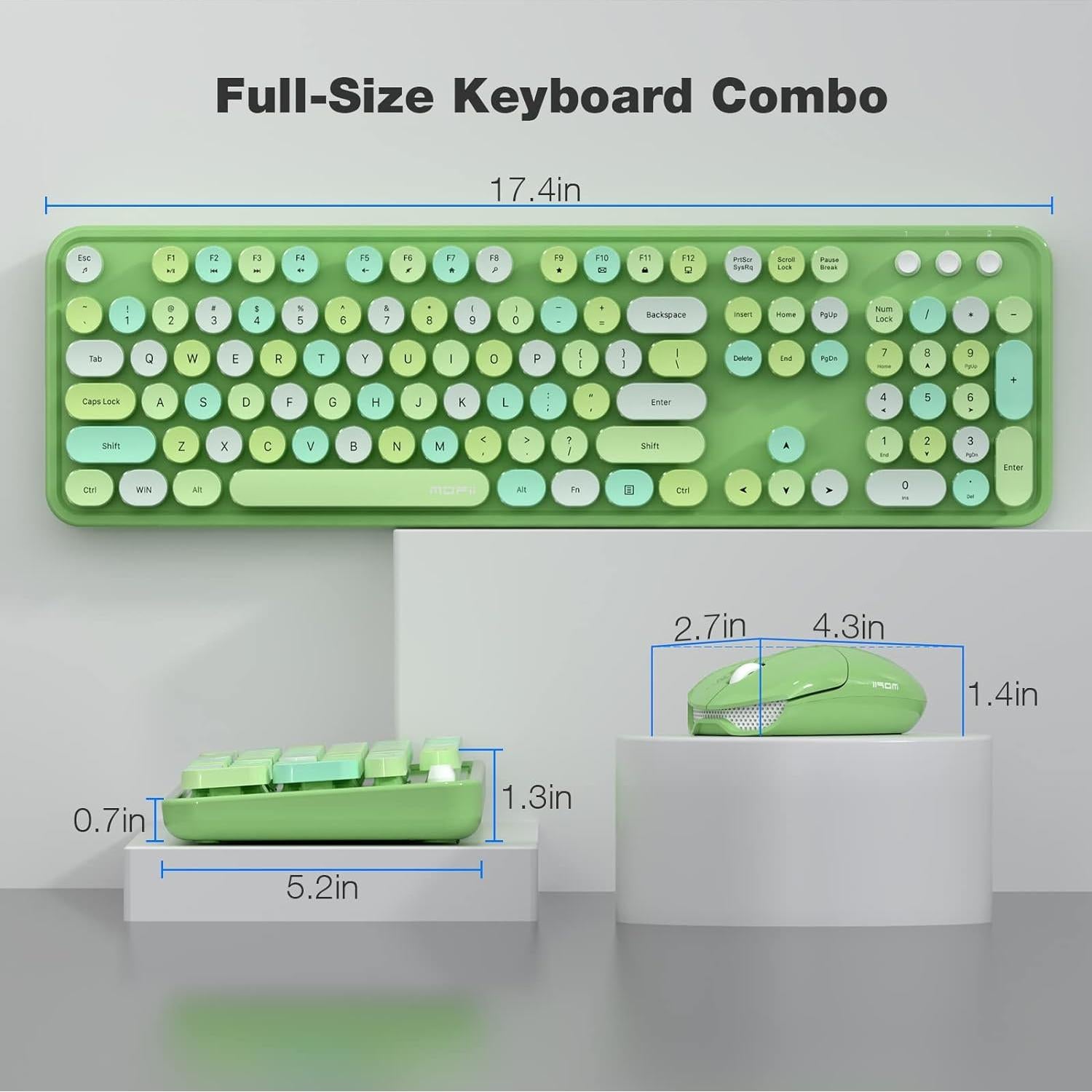 Combo Teclado y Ratón Inalámbrico MOFII Verde Colorido