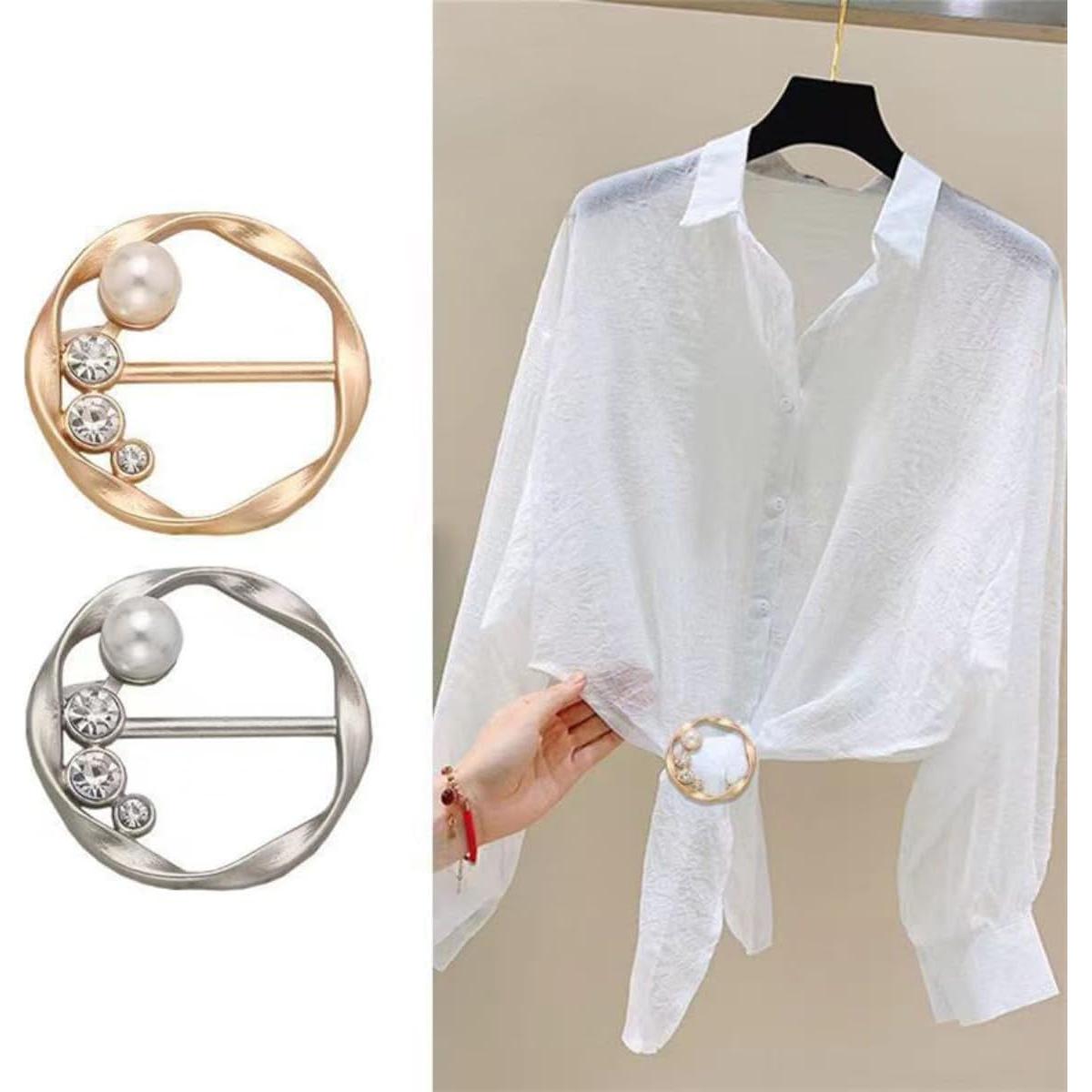 Clip de Anillo de Bufanda para Mujeres - 8 Piezas Oro