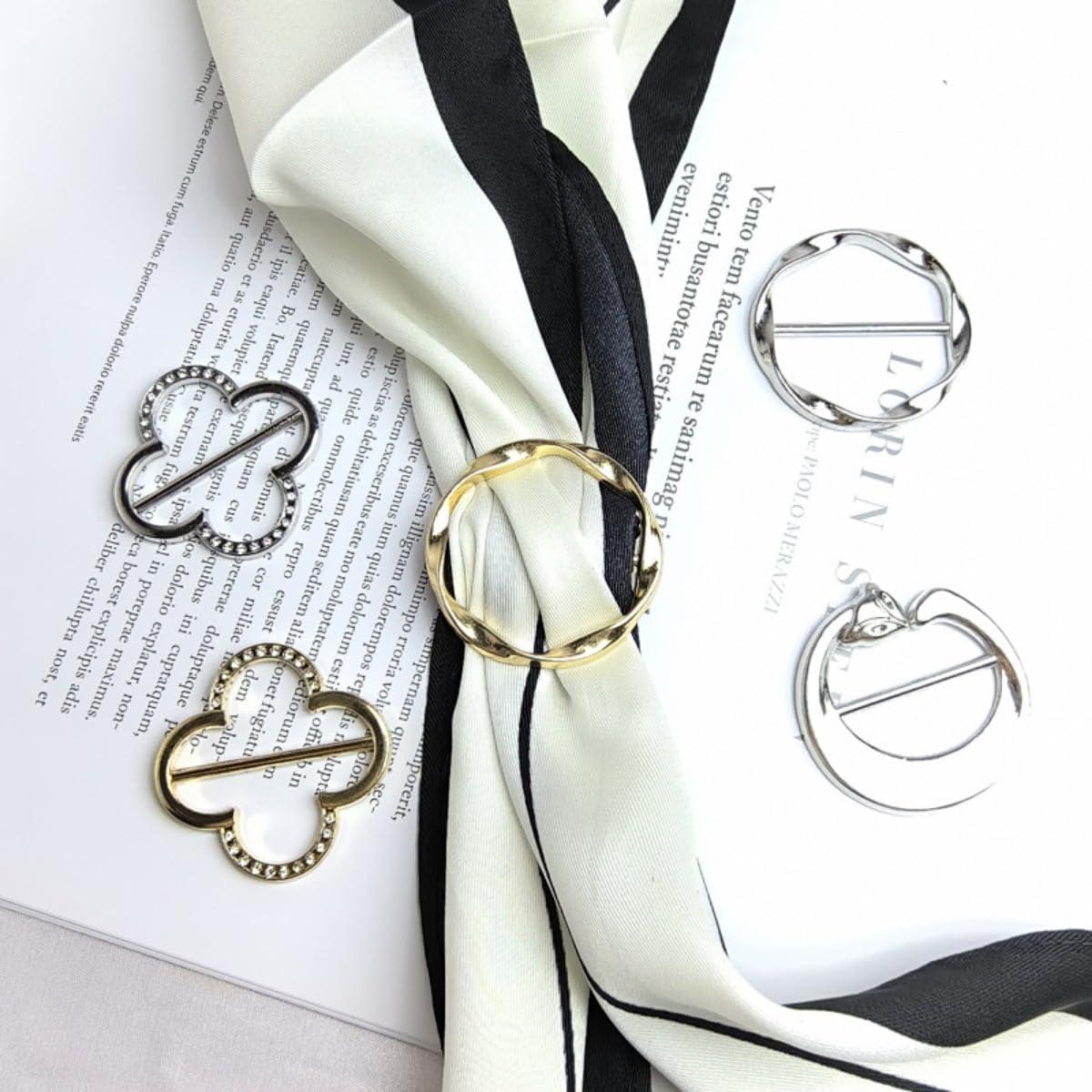 Clip de Anillo de Bufanda para Mujeres - 8 Piezas Oro