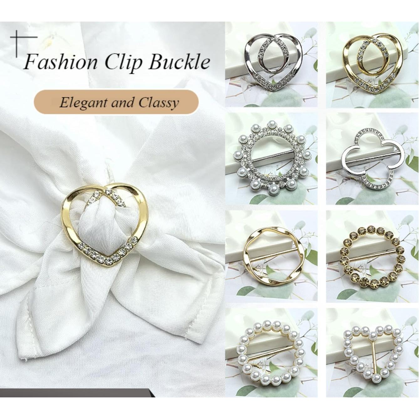 Clip de Anillo de Bufanda para Mujeres - 8 Piezas Oro