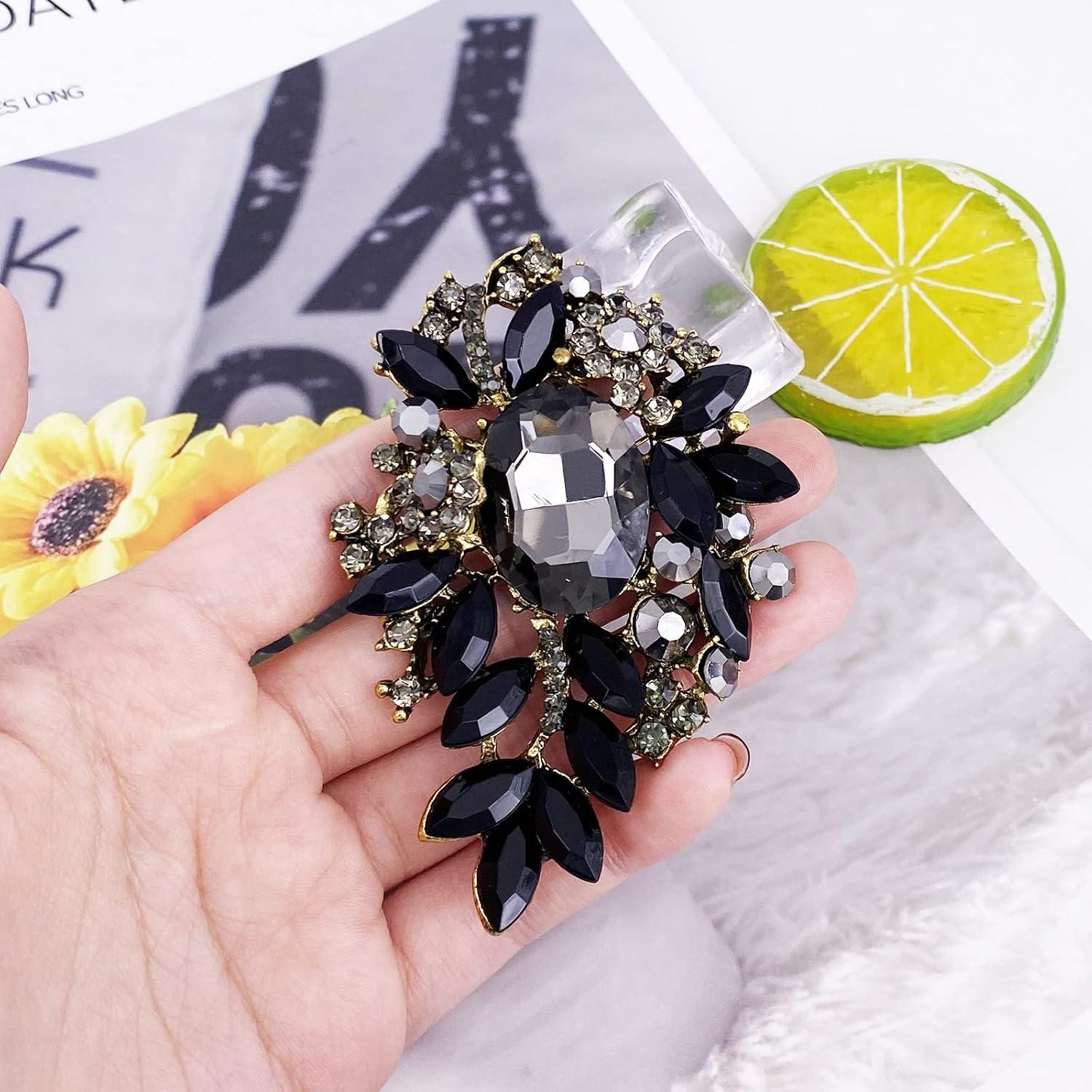 Broche Grande Vintage LAXPICOL de Flores y Hojas Dorado