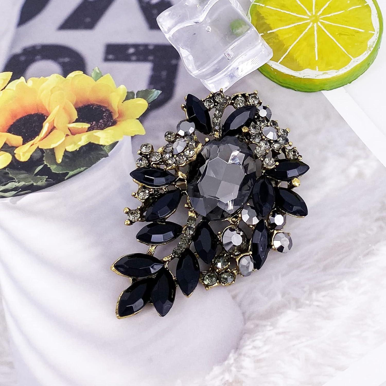 Broche Grande Vintage LAXPICOL de Flores y Hojas Dorado