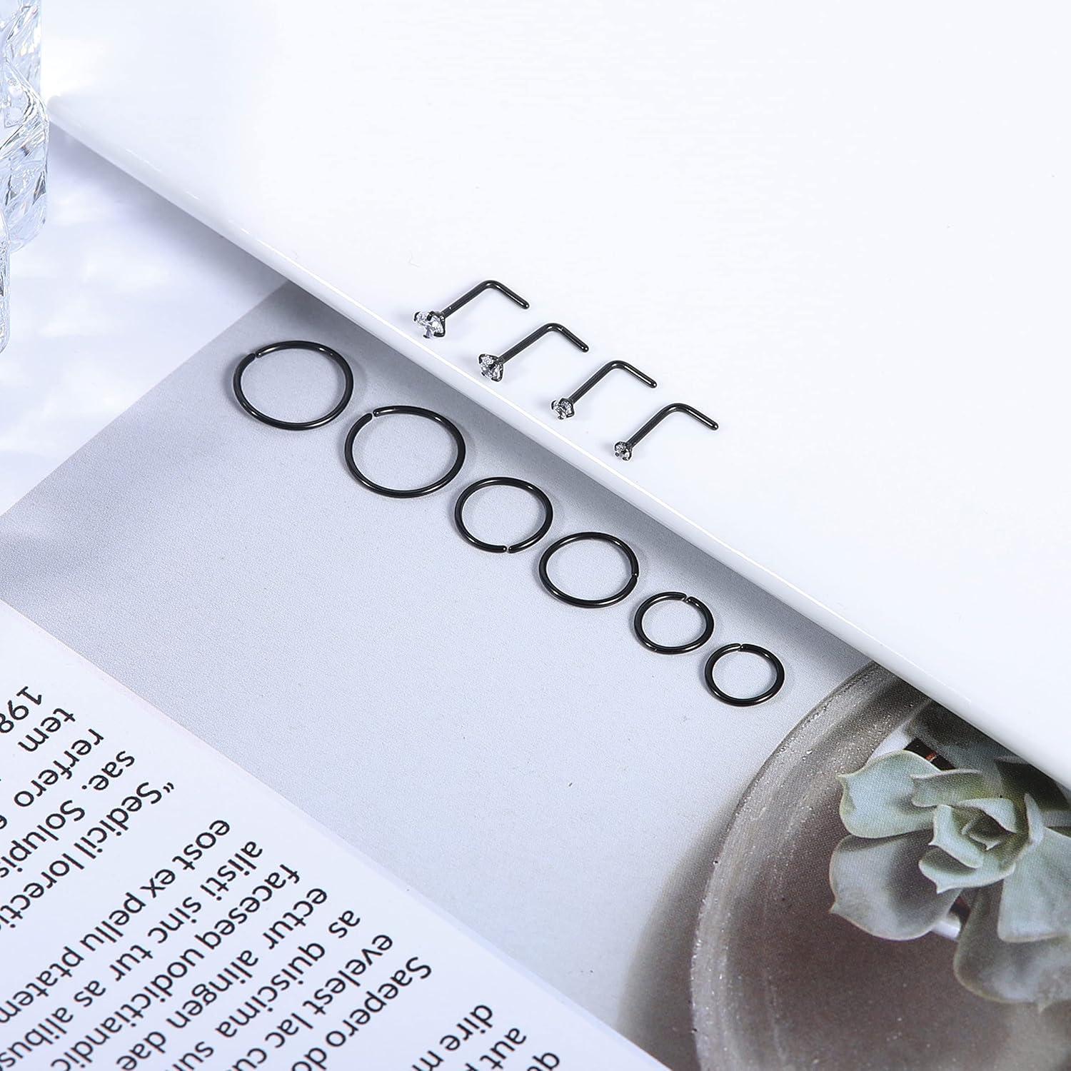 Aros Nasales Hipoalergénicos Acero Quirúrgico 316L 10 Pcs