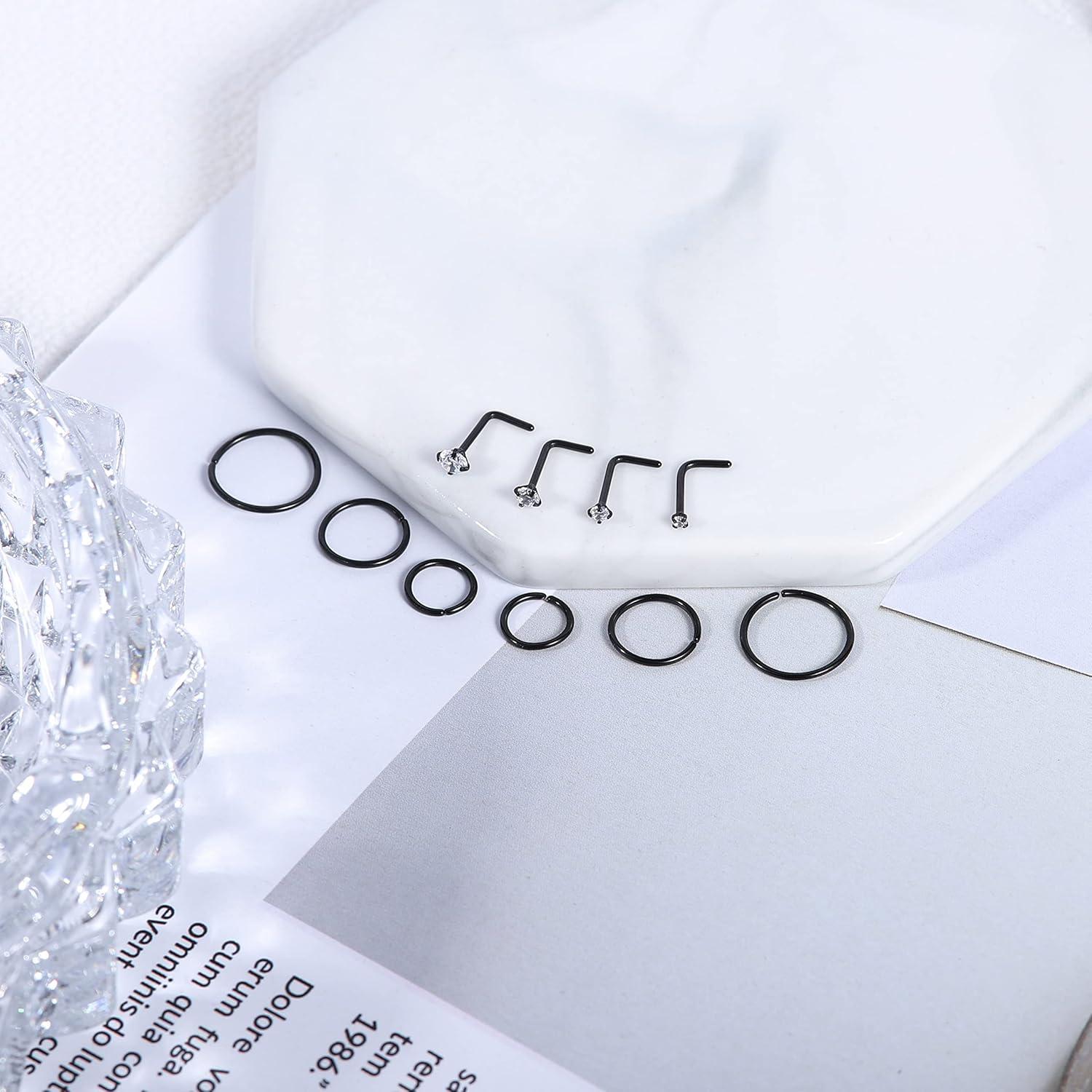 Aros Nasales Hipoalergénicos Acero Quirúrgico 316L 10 Pcs