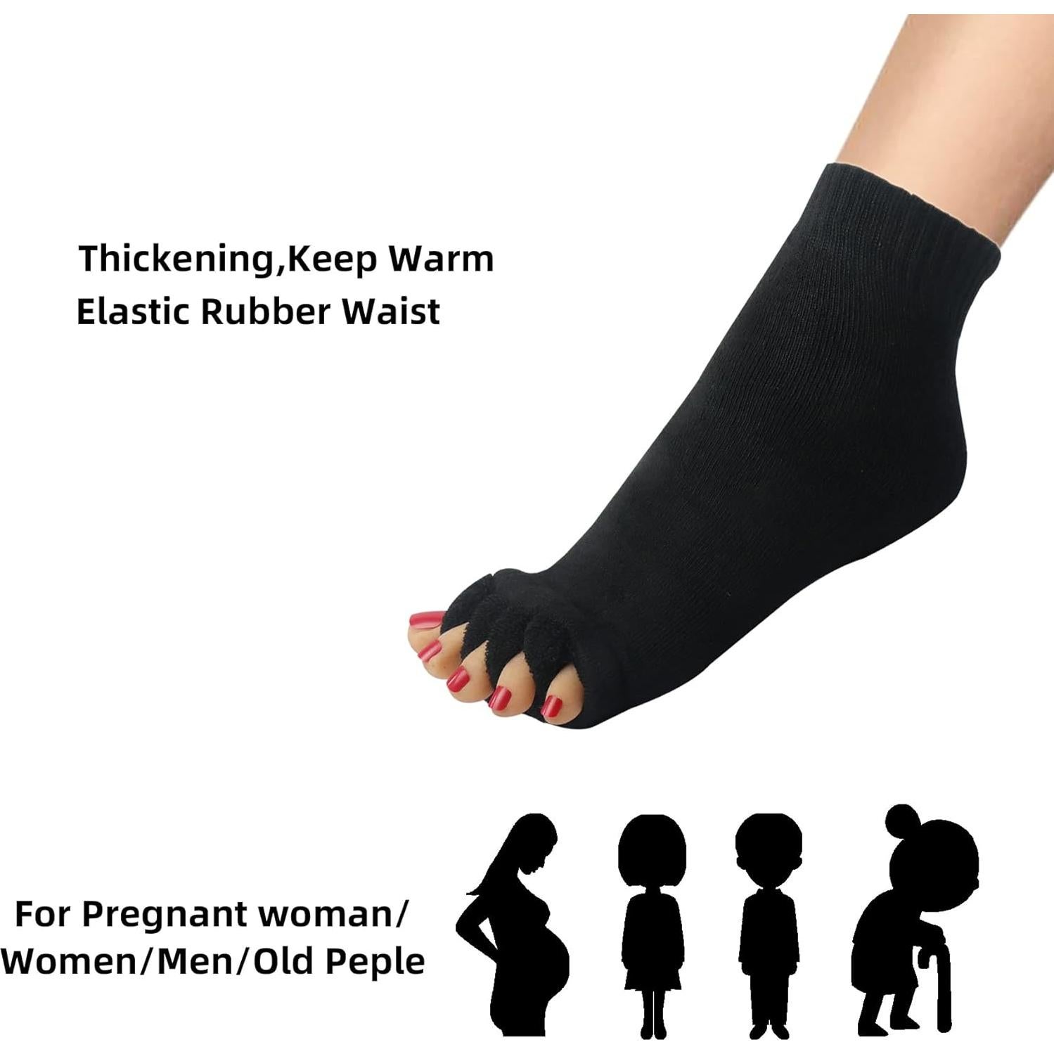 Calcetines Separadores de Dedos para Mujeres Klmnop - 1 Par