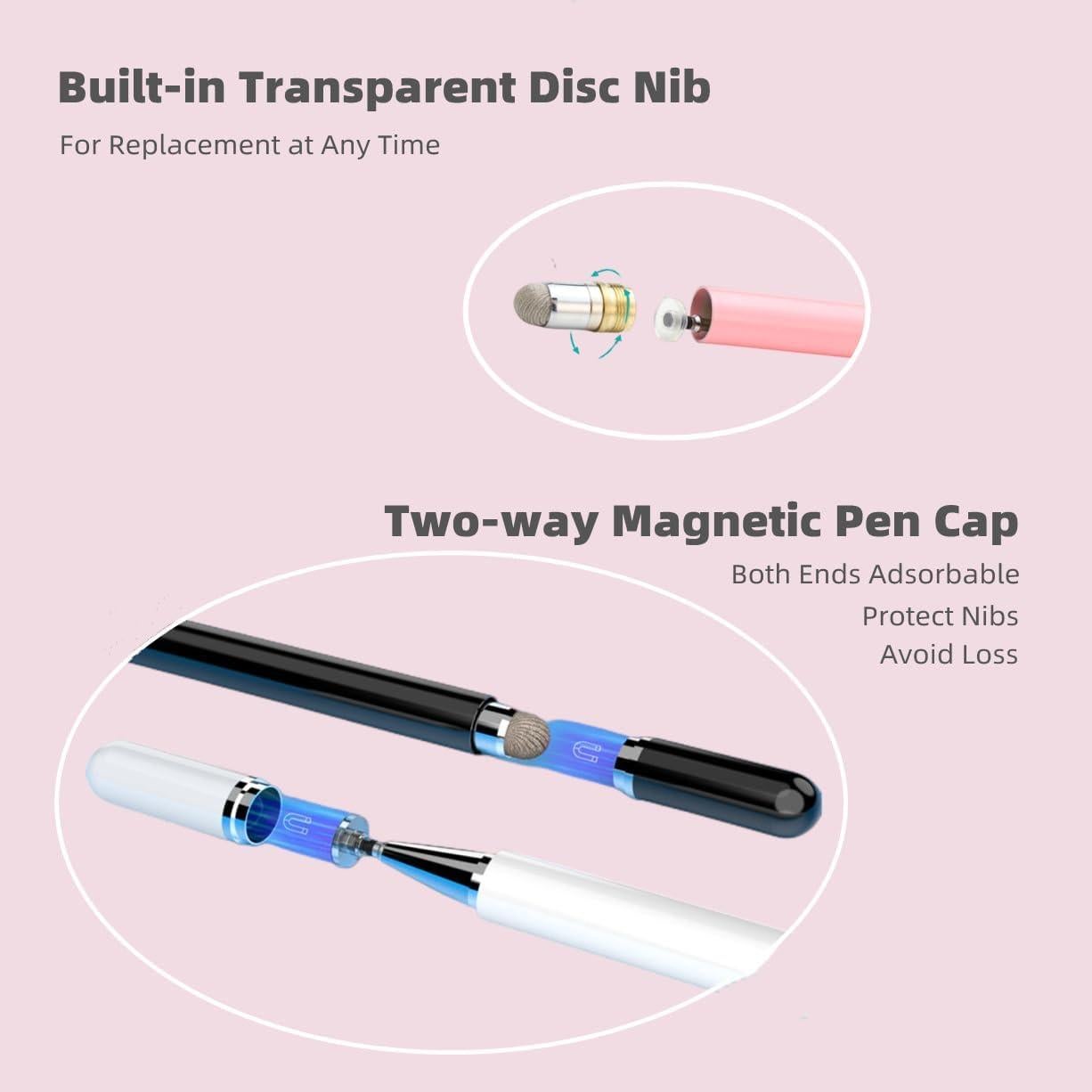 Lápiz Stylus Capacitivo 2 en 1 Pinzhong con Punta de Disco y Fibra