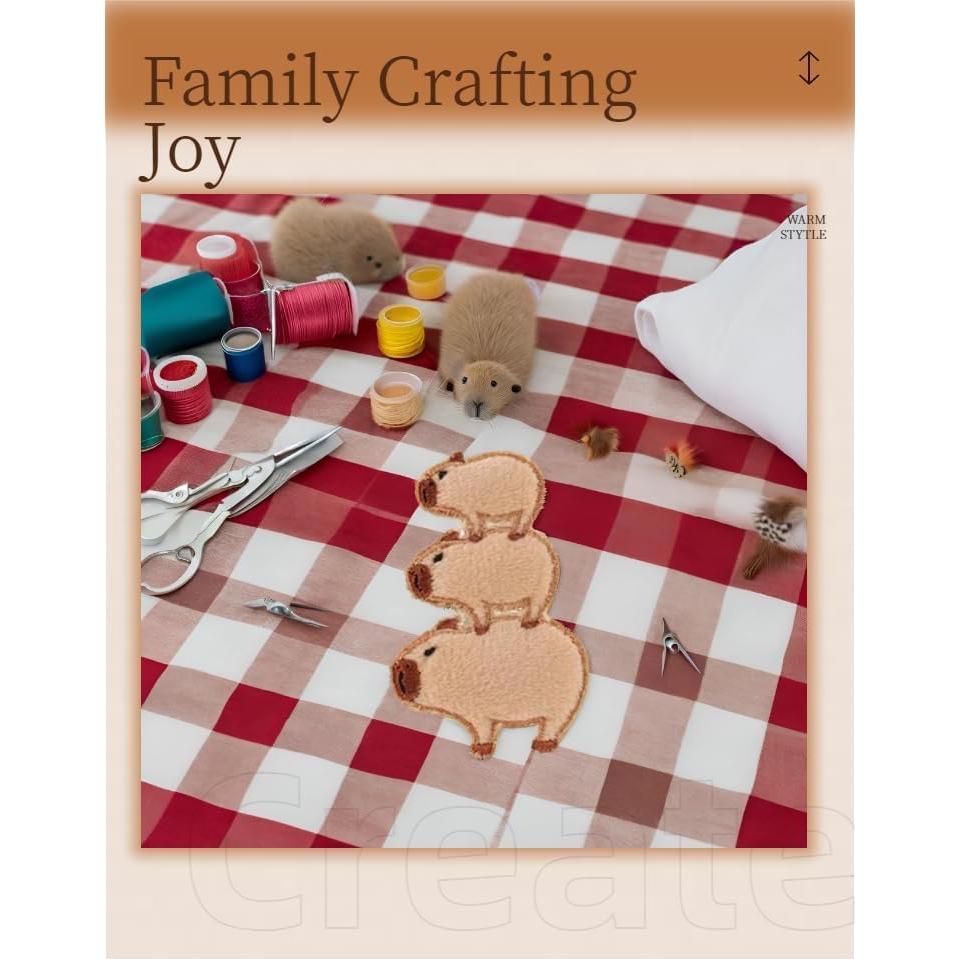 Kit de 5 Parches Bordados Capybara Wmiswen para Planchar