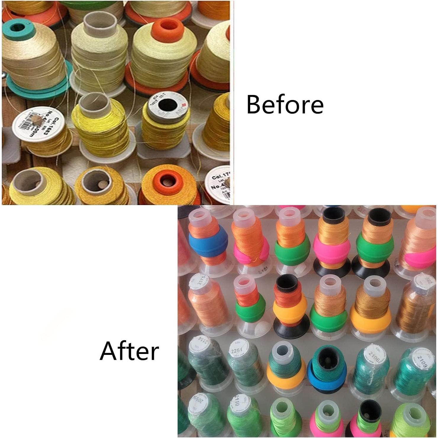 100pcs Ahorradores de Bobinas de Hilo Fbshicung - Silicona Flexible