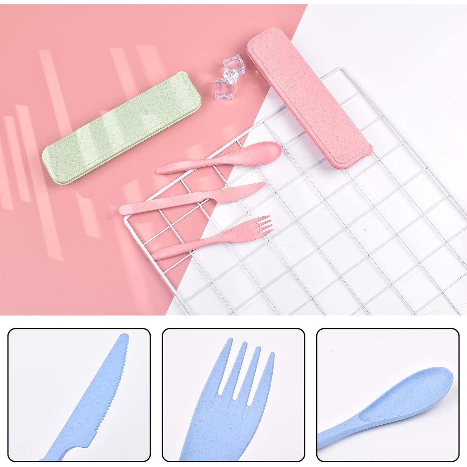 Juego de Cubiertos Portátiles Lnrkai de Paja de Trigo - 8 Piezas