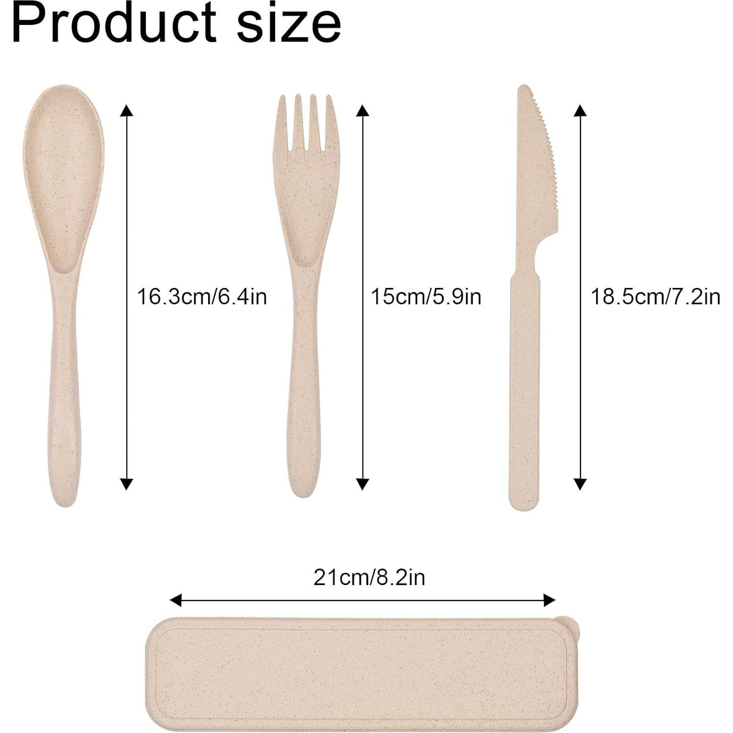 Juego de Cubiertos Portátiles Lnrkai de Paja de Trigo - 8 Piezas