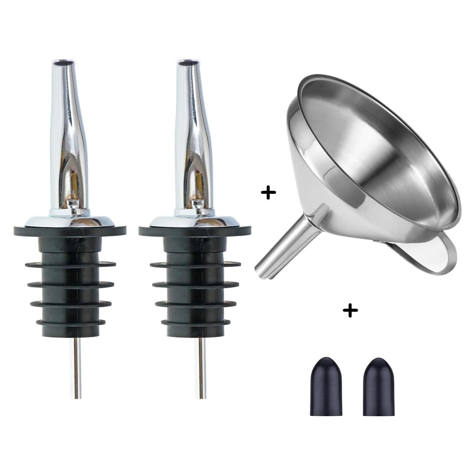 Vertedor de Aceite de Oliva LanMa con Embudos de Acero Inoxidable - 2 Piezas