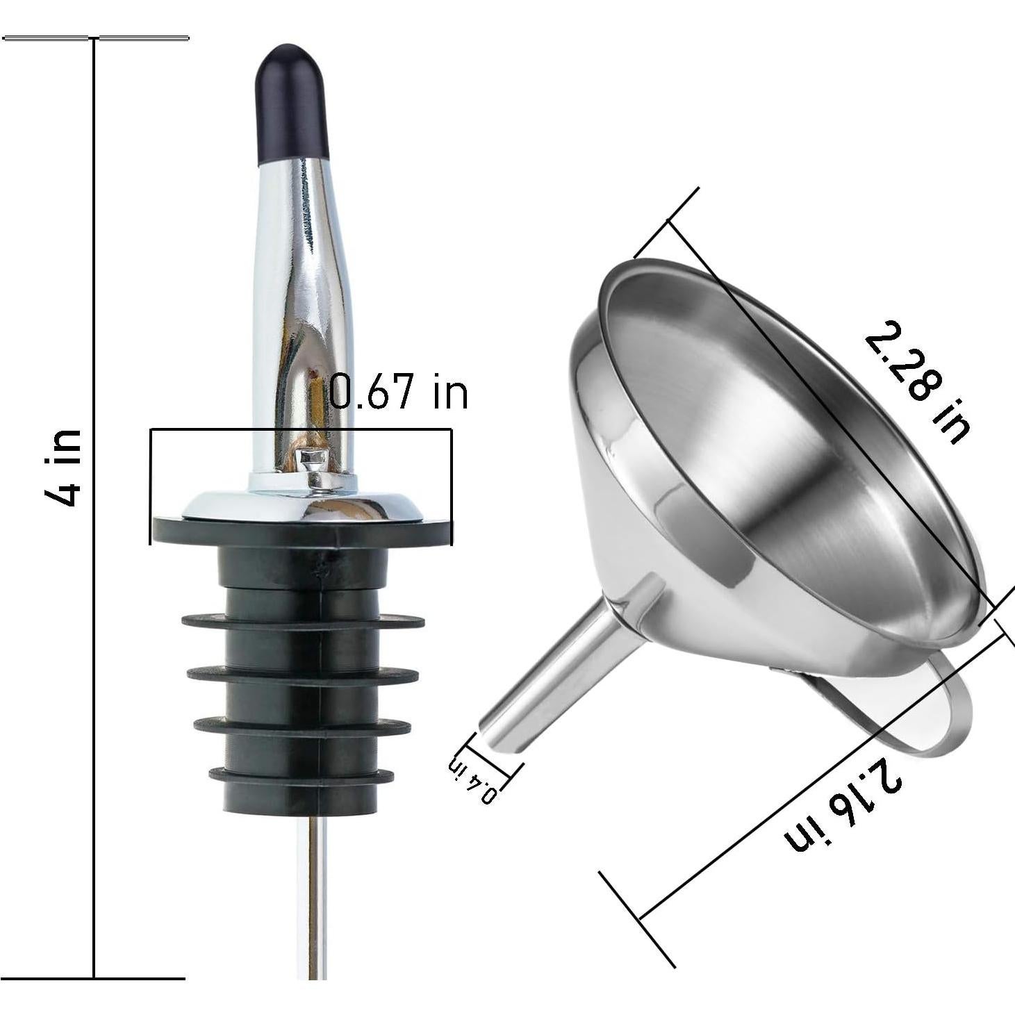 Vertedor de Aceite de Oliva LanMa con Embudos de Acero Inoxidable - 2 Piezas