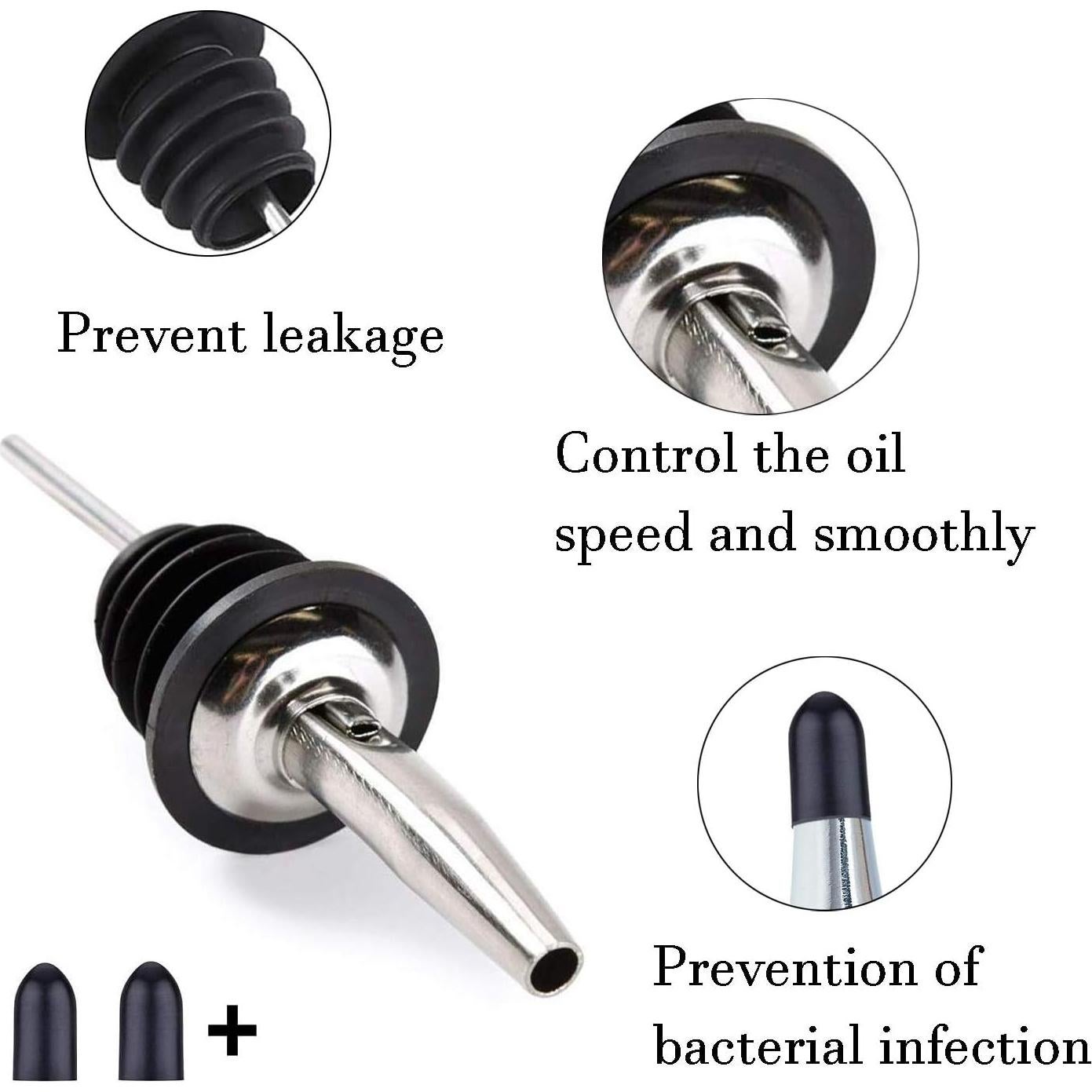 Vertedor de Aceite de Oliva LanMa con Embudos de Acero Inoxidable - 2 Piezas