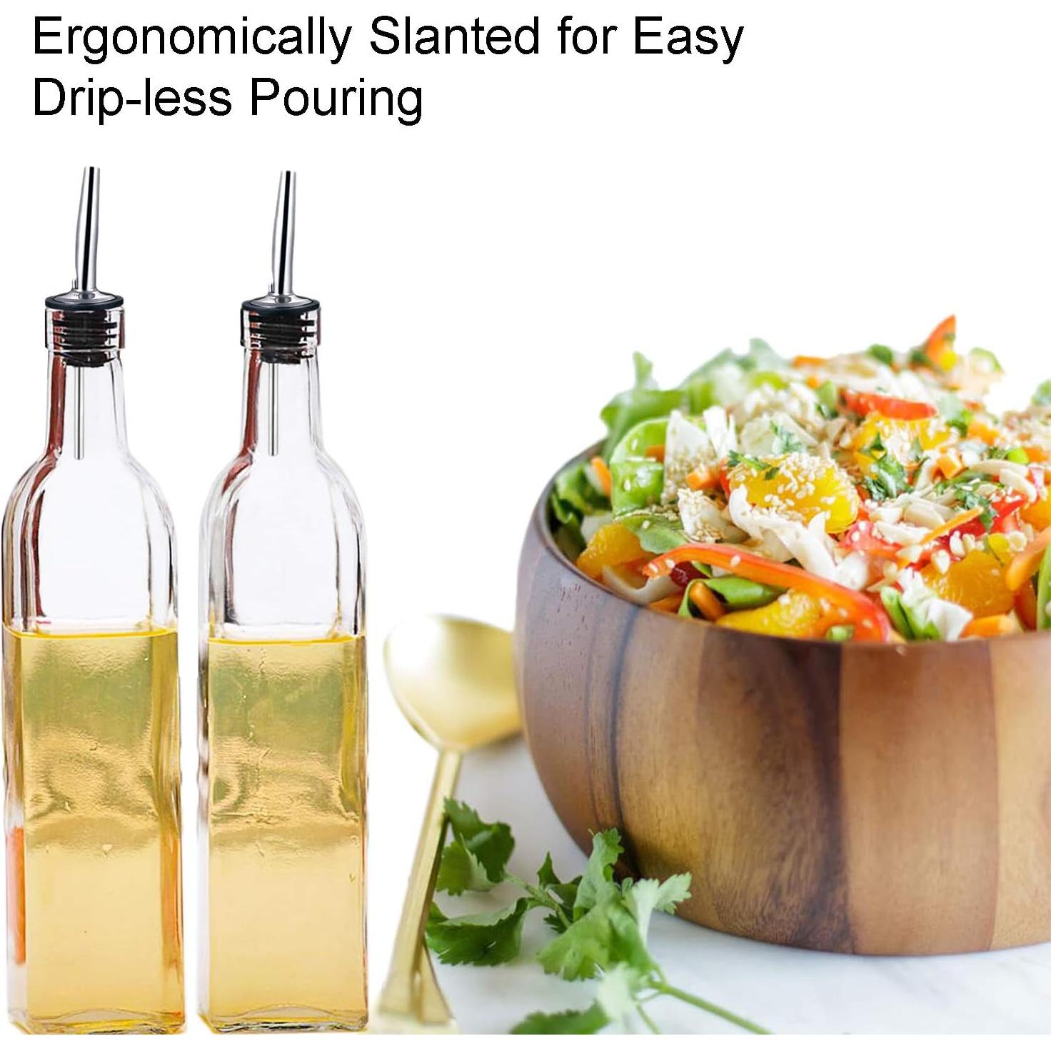 Vertedor de Aceite de Oliva LanMa con Embudos de Acero Inoxidable - 2 Piezas