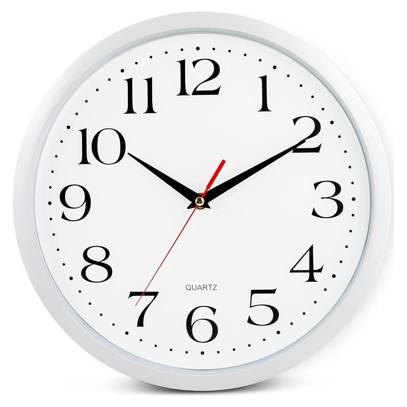 Reloj de Pared Blanco Bernhard 30,48 cm Silencioso Cuarzo