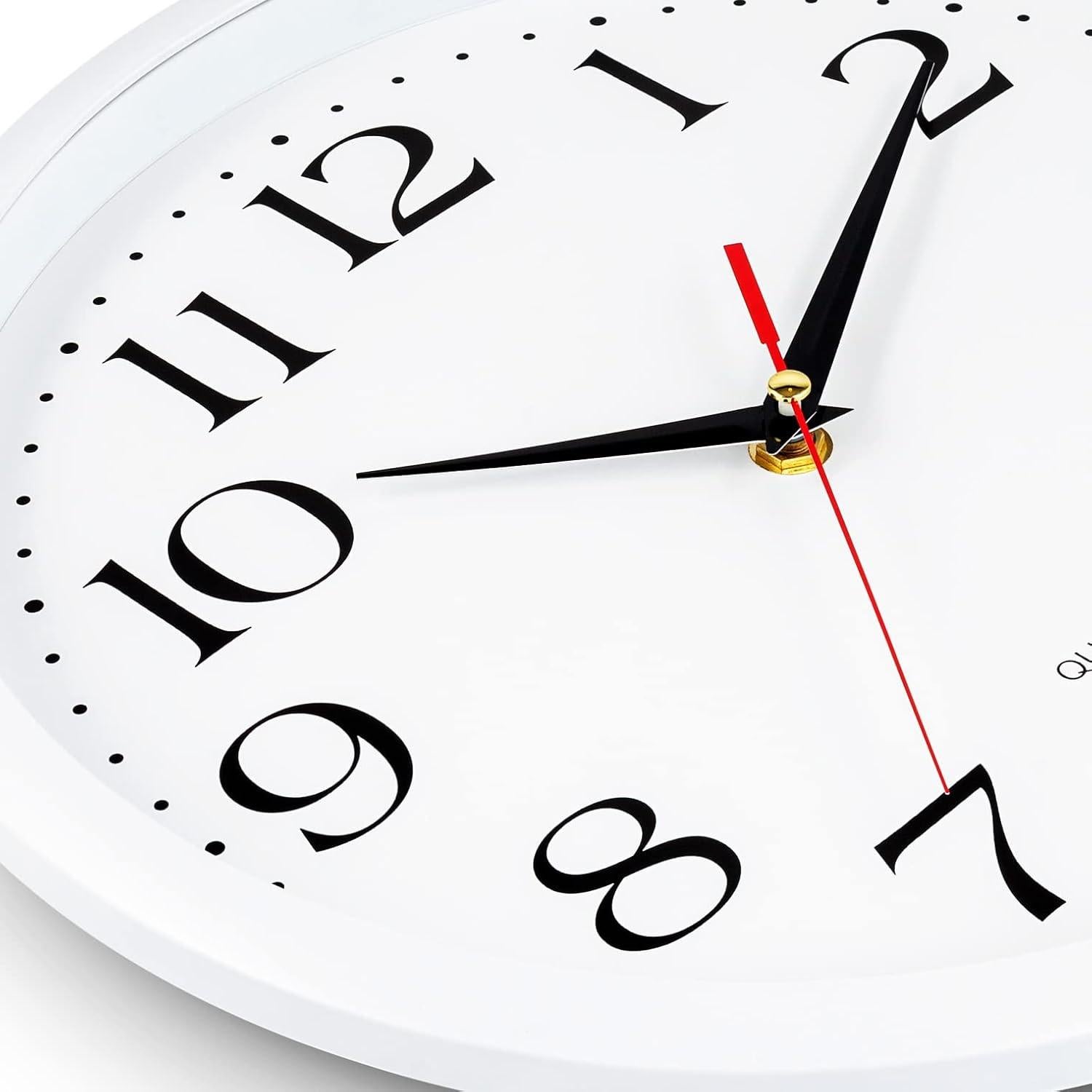 Reloj de Pared Blanco Bernhard 30,48 cm Silencioso Cuarzo