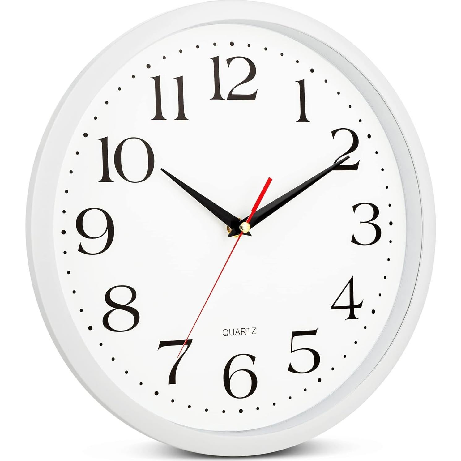 Reloj de Pared Blanco Bernhard 30,48 cm Silencioso Cuarzo
