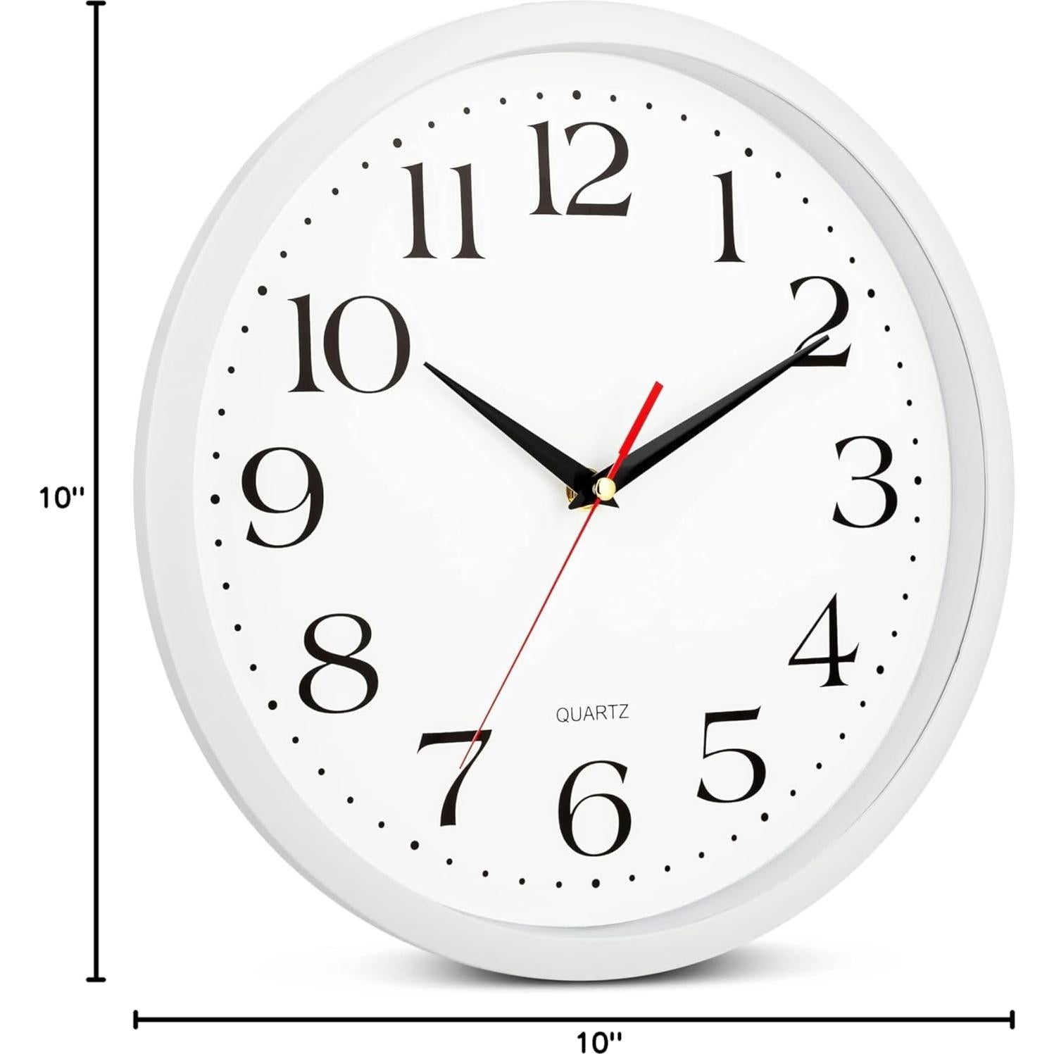 Reloj de Pared Blanco Bernhard 30,48 cm Silencioso Cuarzo